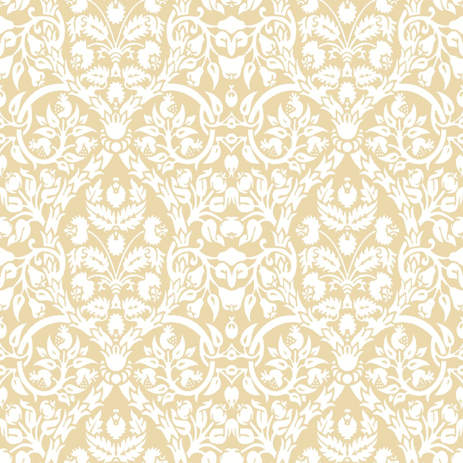Damasco Garden Wallpaper in Yellow color - pattern number 8347 - by Galerie in the Blooming Garden collection