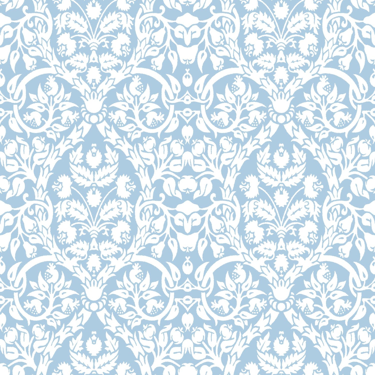 Damasco Garden Wallpaper in Blue color - pattern number 8349 - by Galerie in the Blooming Garden collection