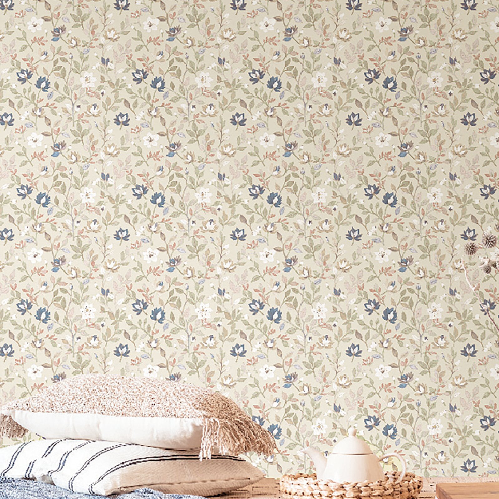 Tino Garden Wallpaper in Beige color - pattern number 8353 - by Galerie in the Blooming Garden collection