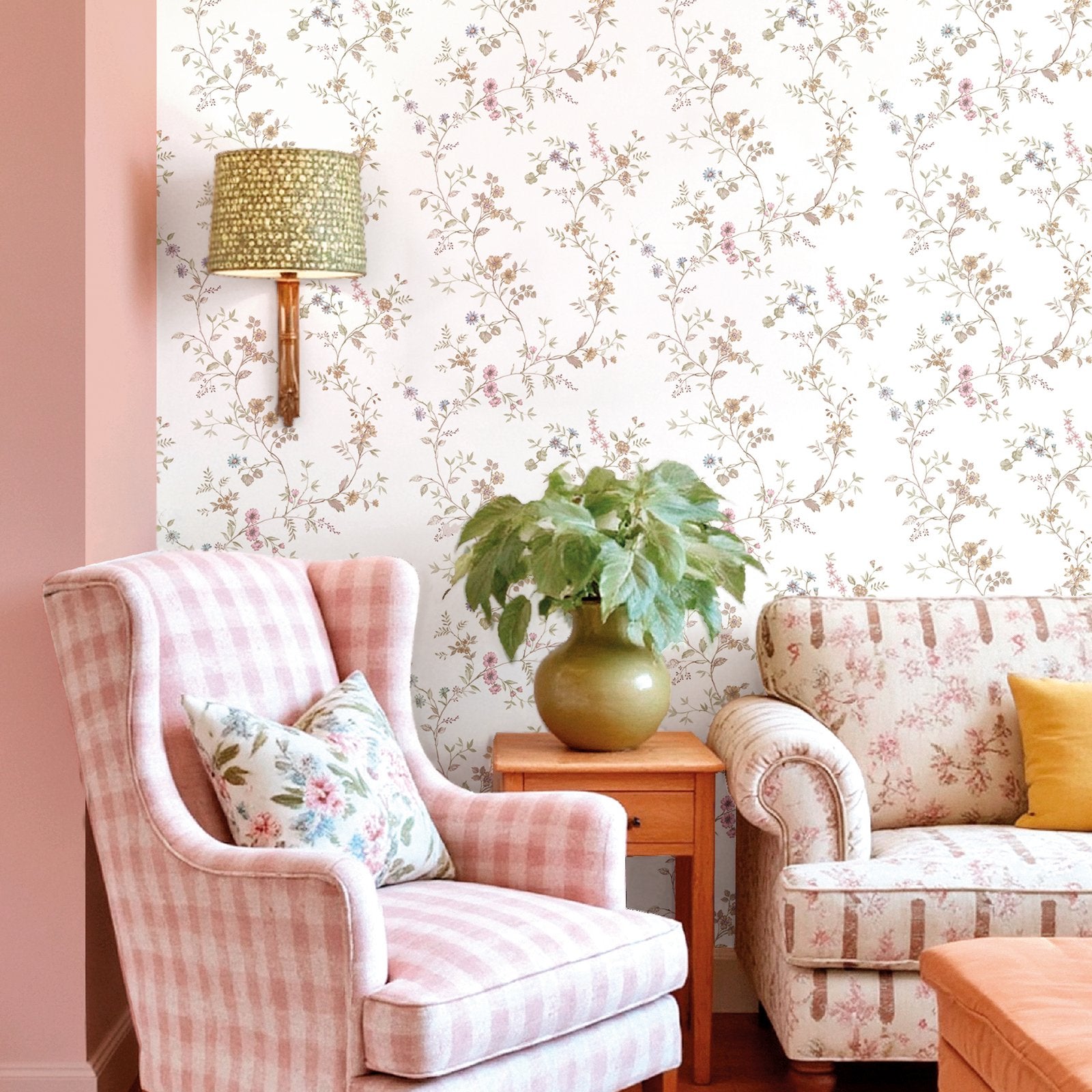 Victoria Garden Wallpaper in Beige color - pattern number 8355 - by Galerie in the Blooming Garden collection
