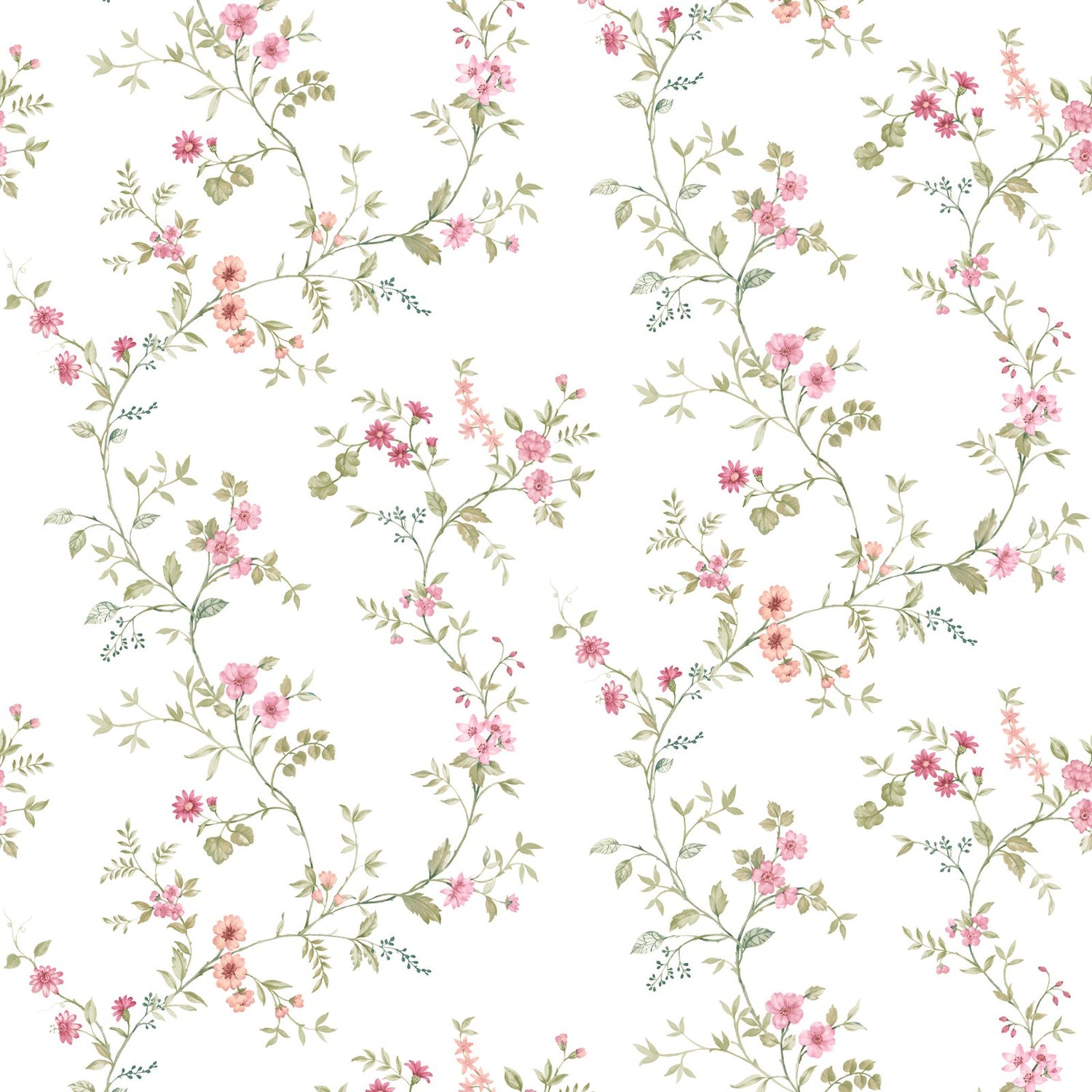 Victoria Garden Wallpaper in Pink color - pattern number 8356 - by Galerie in the Blooming Garden collection