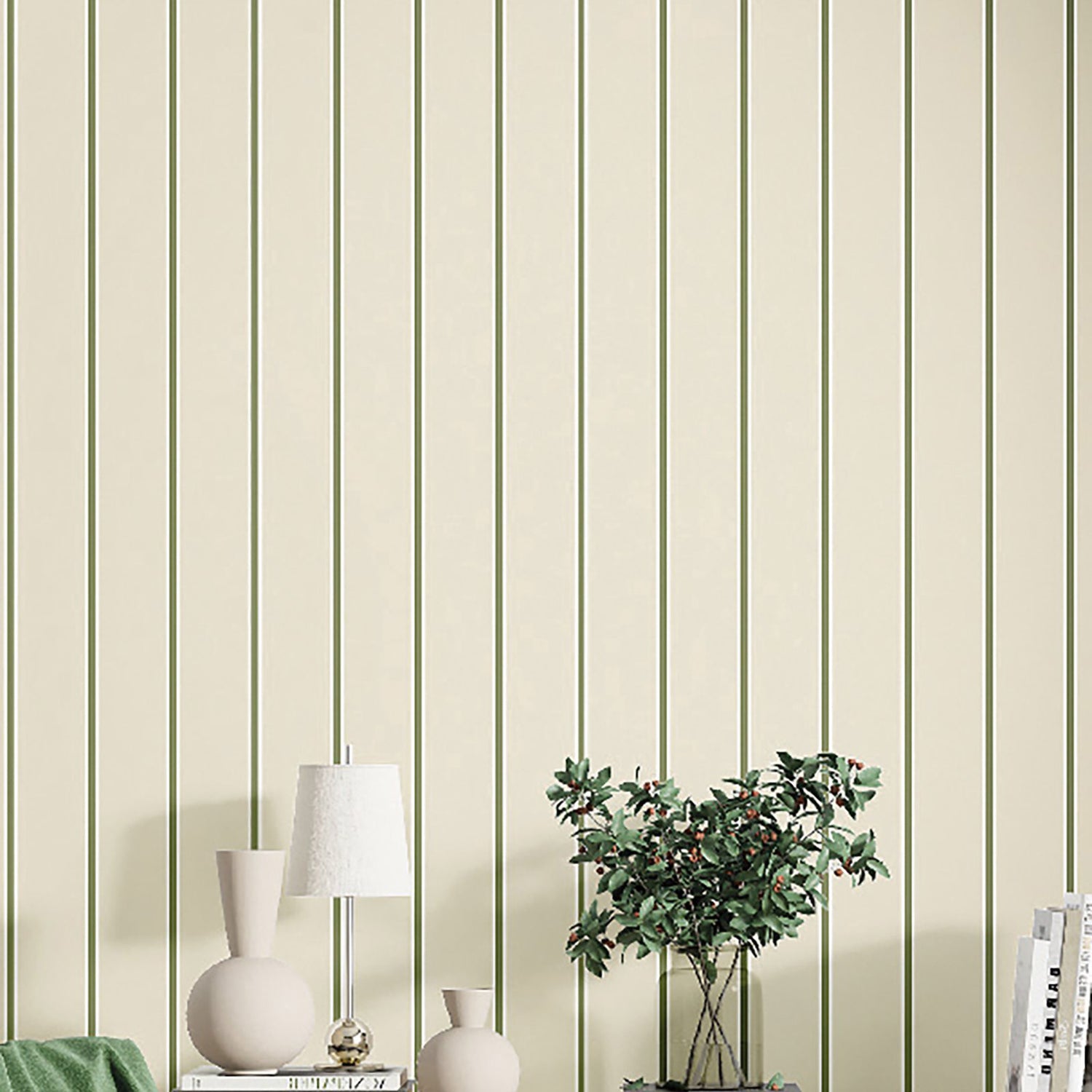 Fascia Bali Wallpaper in Green color - pattern number 8380 - by Galerie in the Blooming Garden collection