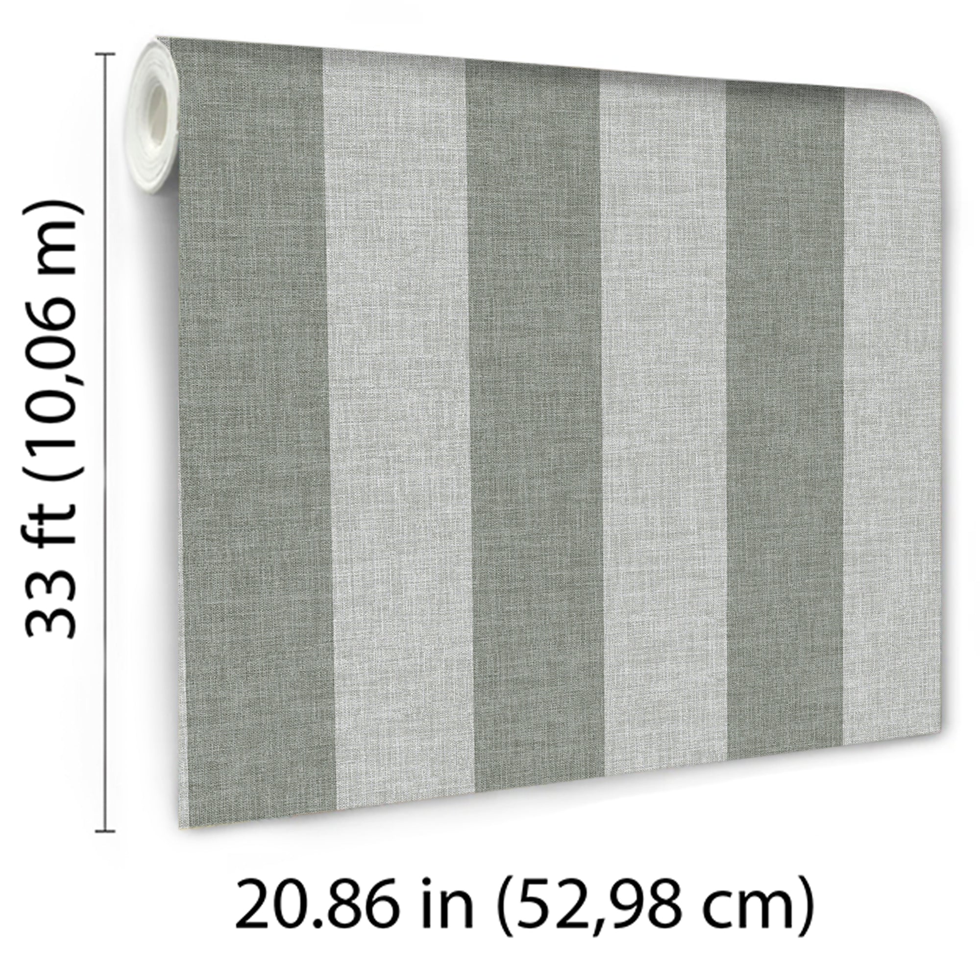 Antibes Linen Stripes Wallpaper in green color - pattern number 8421-ANT-AB3 - by Veer Decor in the Veer Decor 2025 Collection collection