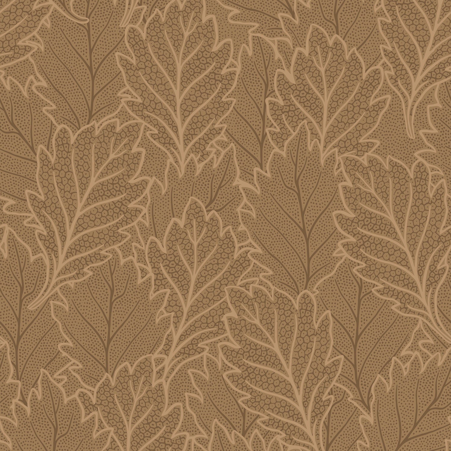 Quercus Leaves Wallpaper in brown color - pattern number 8421-ANT-AG3 - by Veer Decor in the Veer Decor 2025 Collection collection