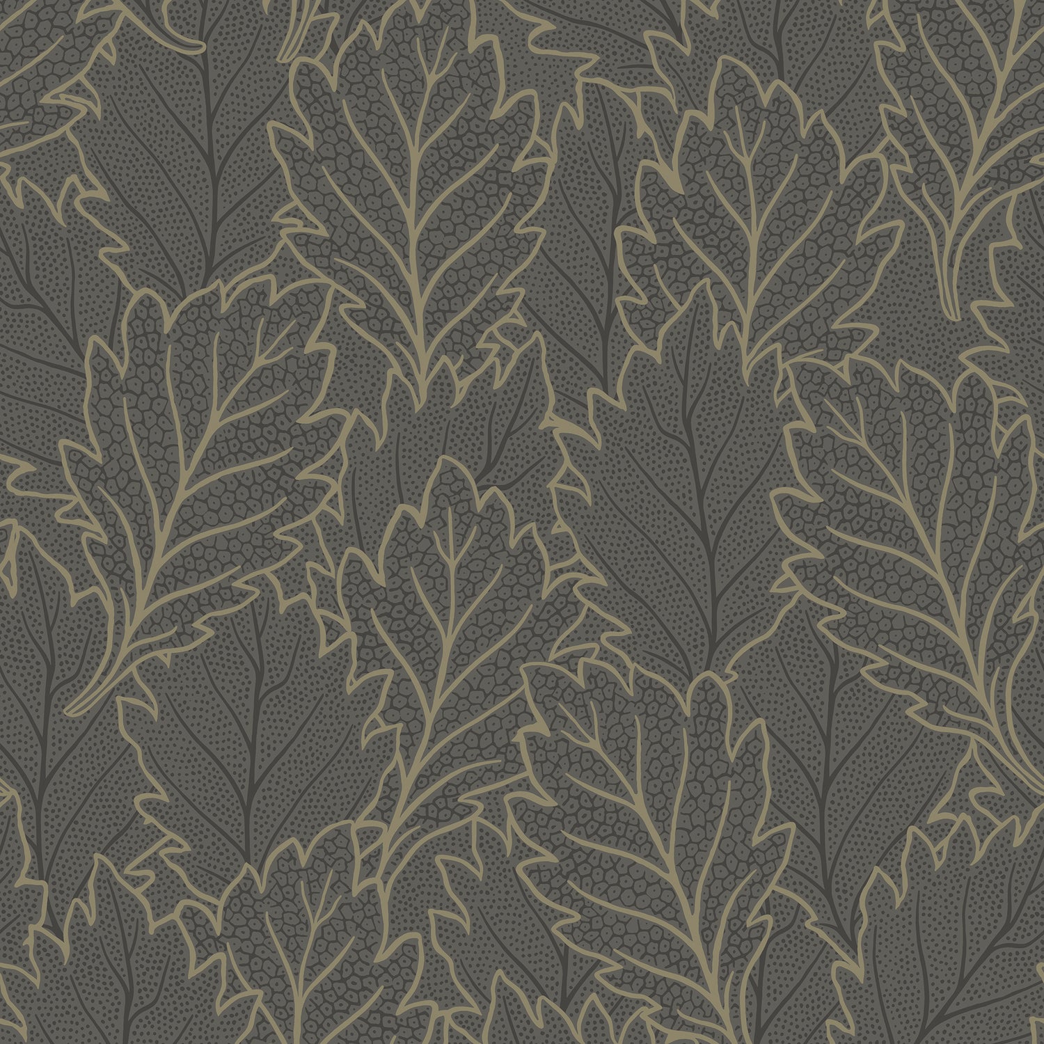 Quercus Leaves Wallpaper in gray color - pattern number 8421-ANT-AG4 - by Veer Decor in the Veer Decor 2025 Collection collection
