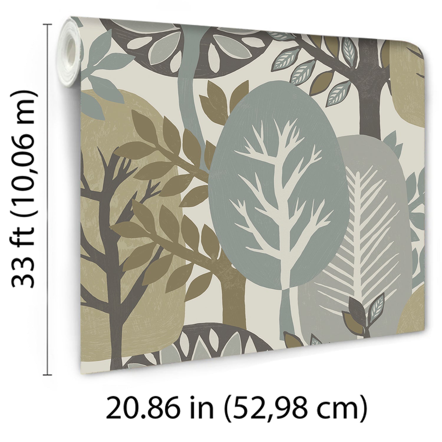 Antibes Nature Forest Wallpaper in blue color - pattern number 8421-ANT-AJ2 - by Veer Decor in the Veer Decor 2025 Collection collection