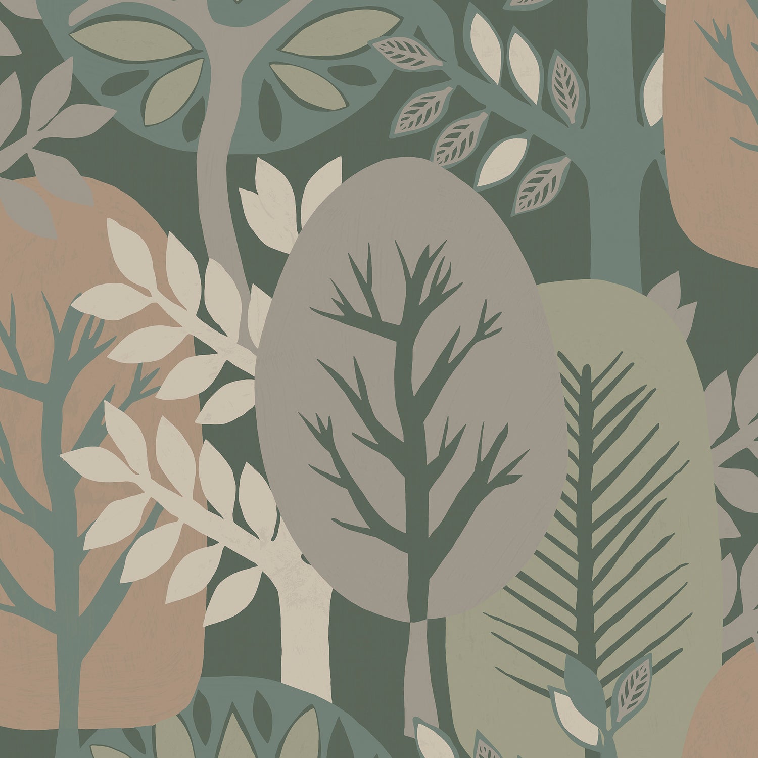 Antibes Nature Forest Wallpaper in navy color - pattern number 8421-ANT-AI5 - by Veer Decor in the Veer Decor 2025 Collection collection