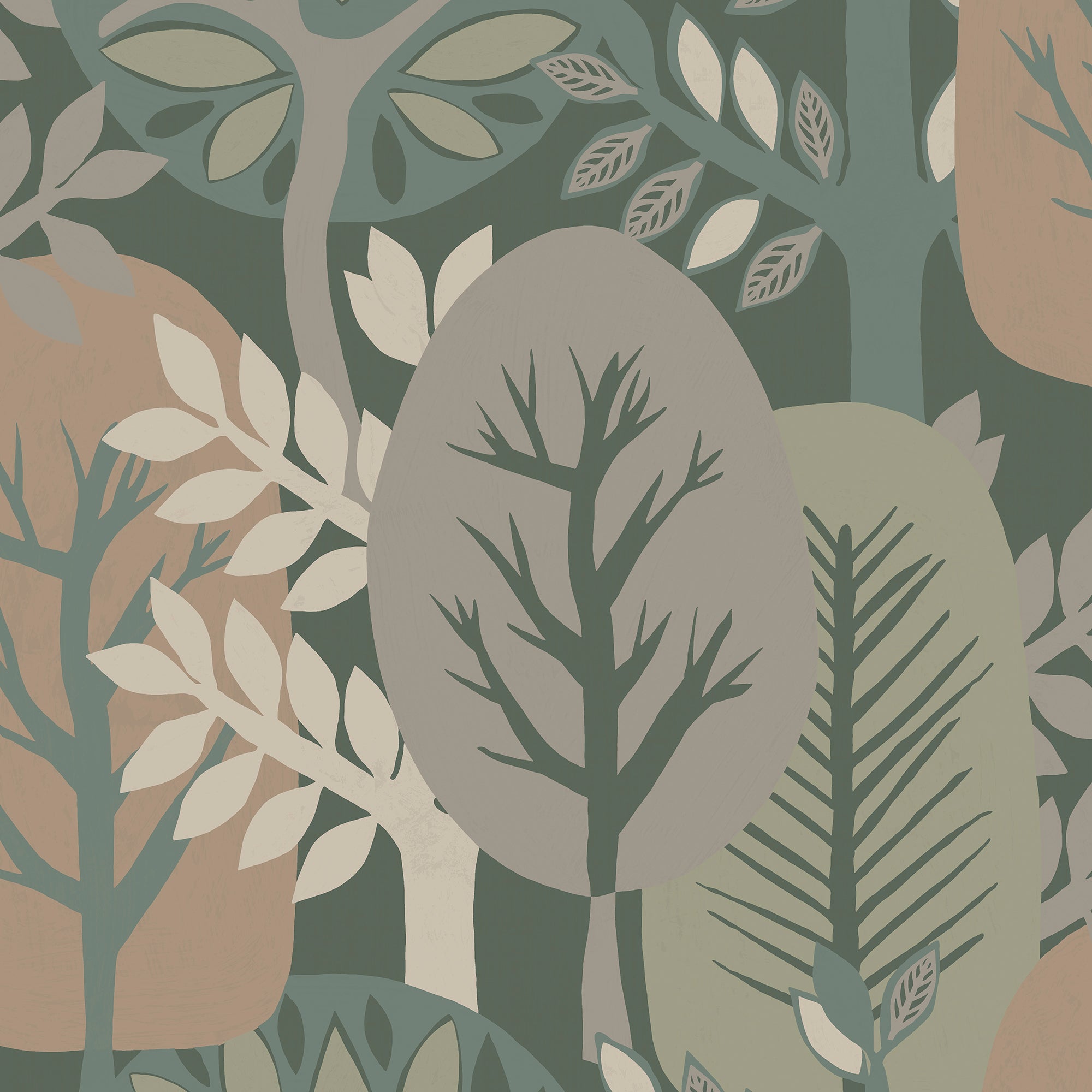 Antibes Nature Forest Wallpaper in navy color - pattern number 8421-ANT-AI5 - by Veer Decor in the Veer Decor 2025 Collection collection