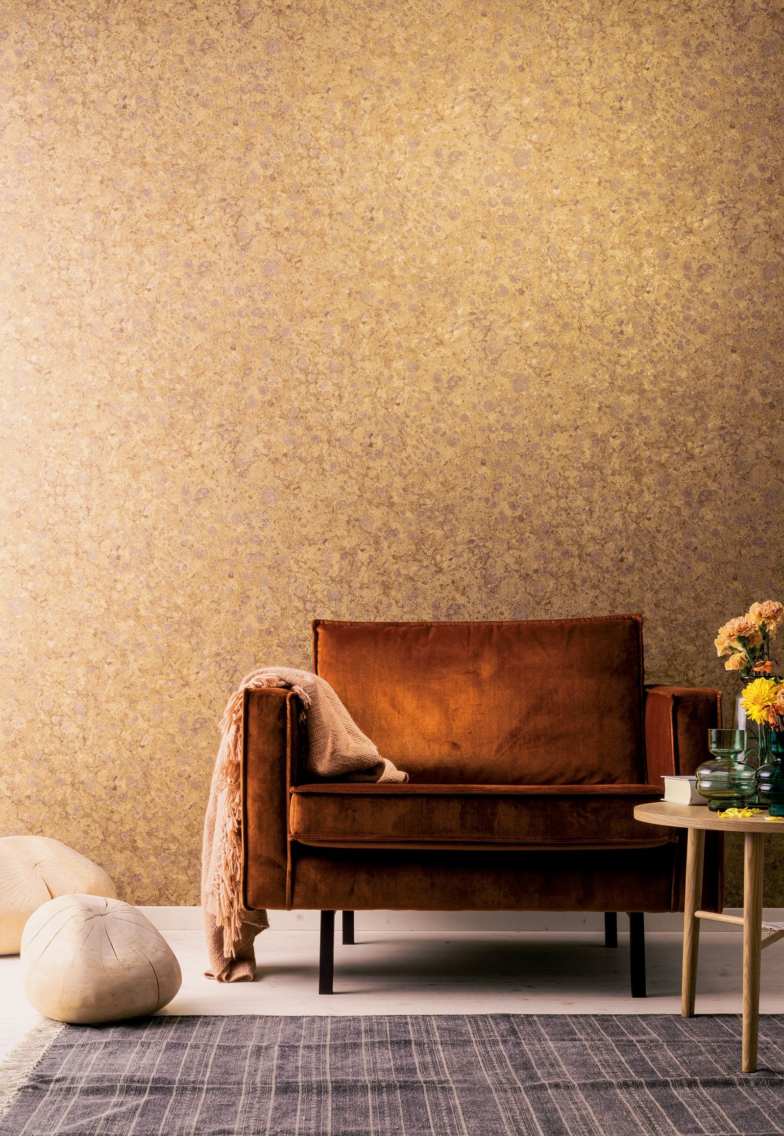 Igneous wallpaper in bronze brown color - pattern number EN91915 - by Galerie in the Energy collection