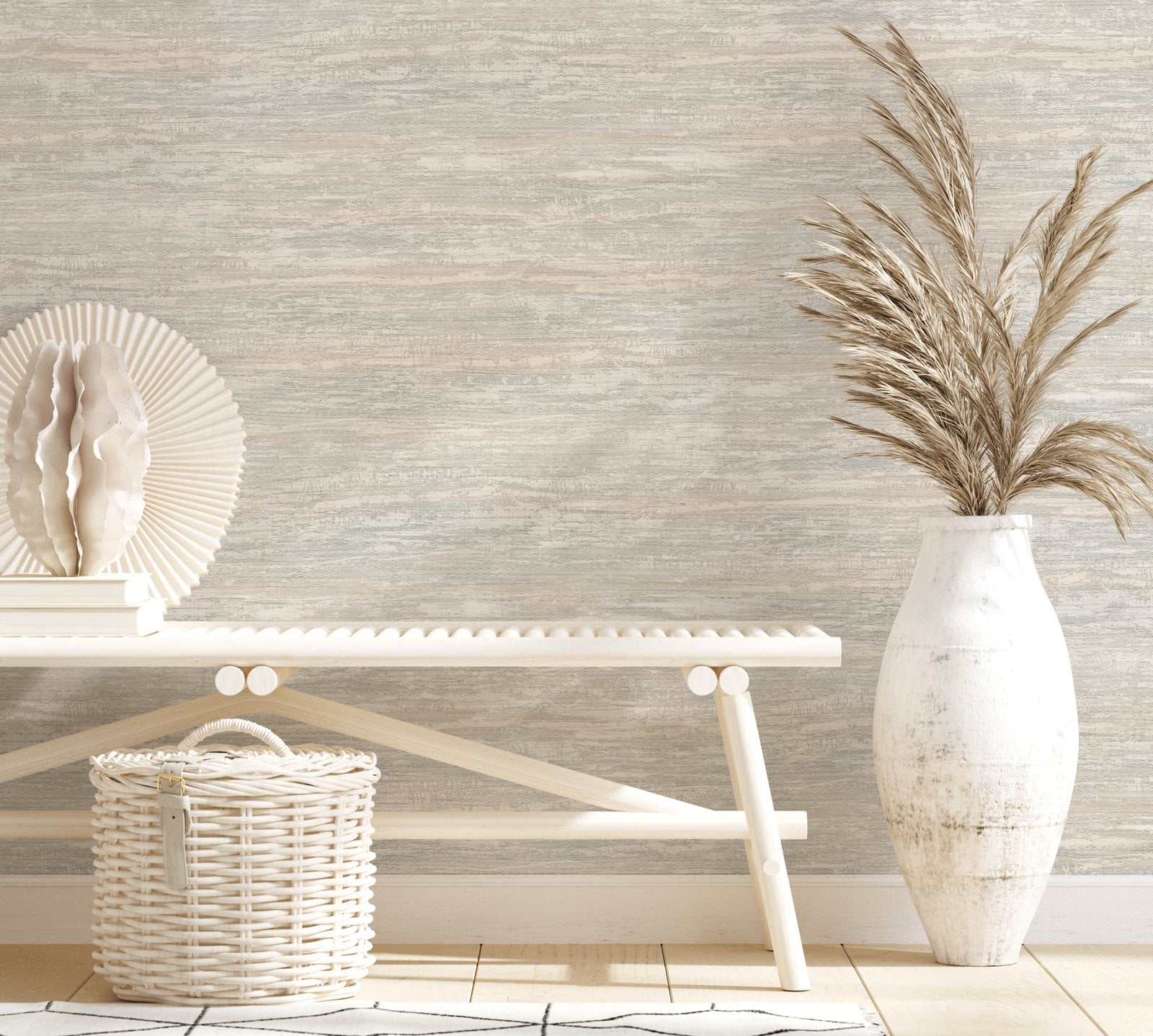 Grasscloth wallpaper in beige color - pattern number EN91916 - by Galerie in the Energy collection