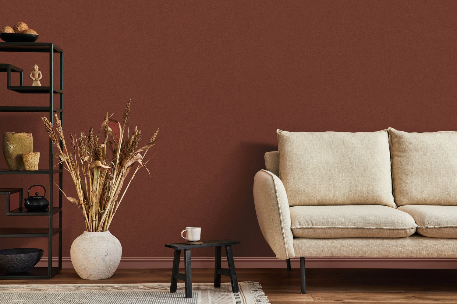 Fibre wallpaper in red color - pattern number EN91924 - by Galerie in the Energy collection