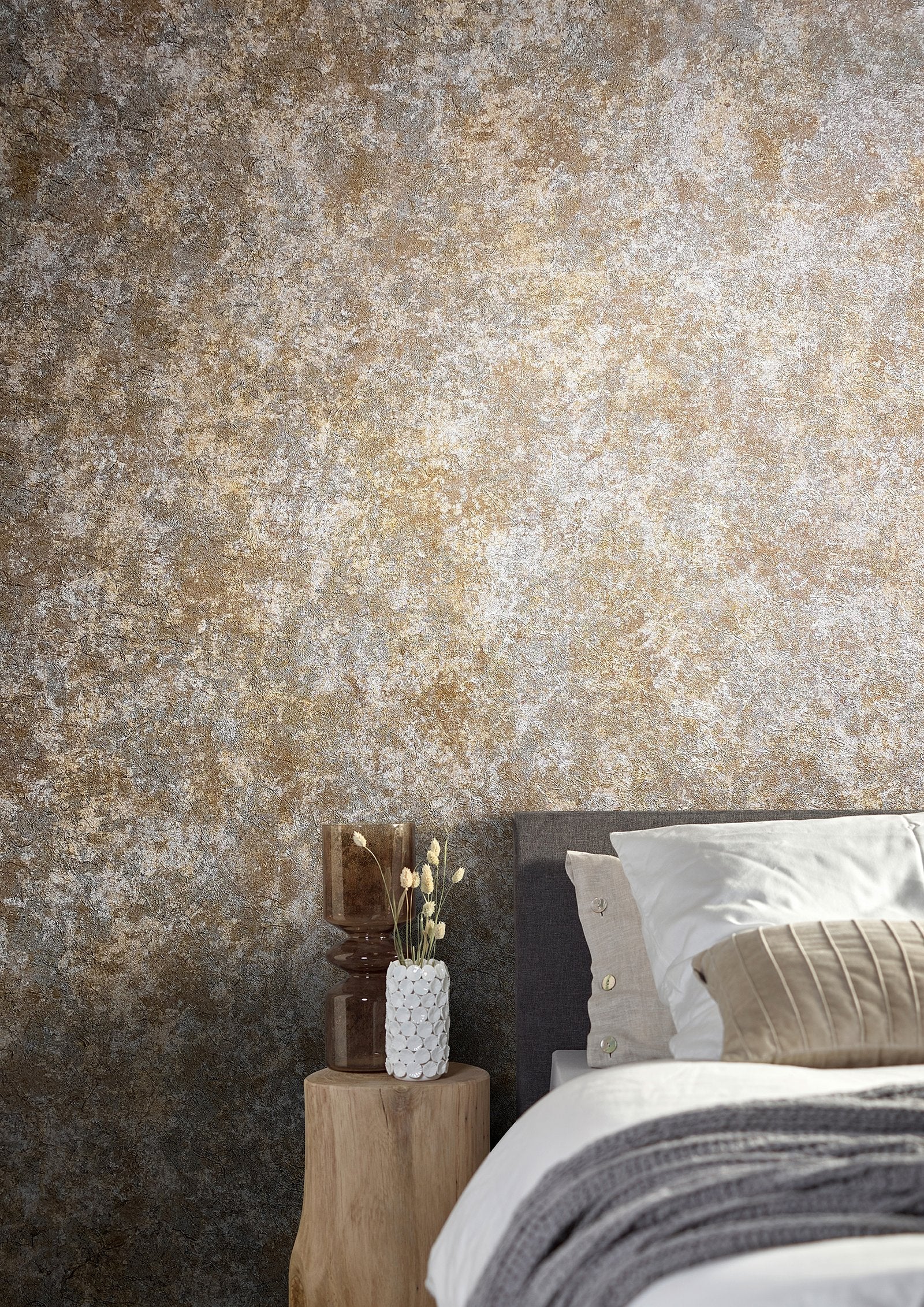 Clay wallpaper in bronze brown color - pattern number EN91928 - by Galerie in the Energy collection