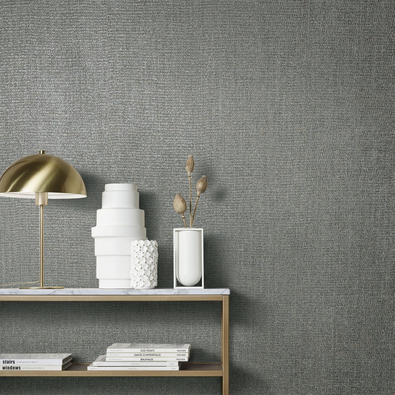Weave wallpaper in bronze brown color - pattern number EN91931 - by Galerie in the Energy collection