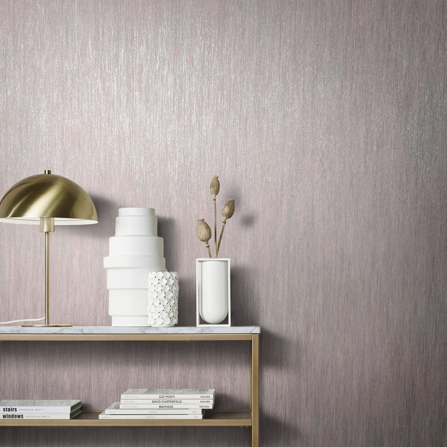 Slub wallpaper in pink color - pattern number EN91933 - by Galerie in the Energy collection