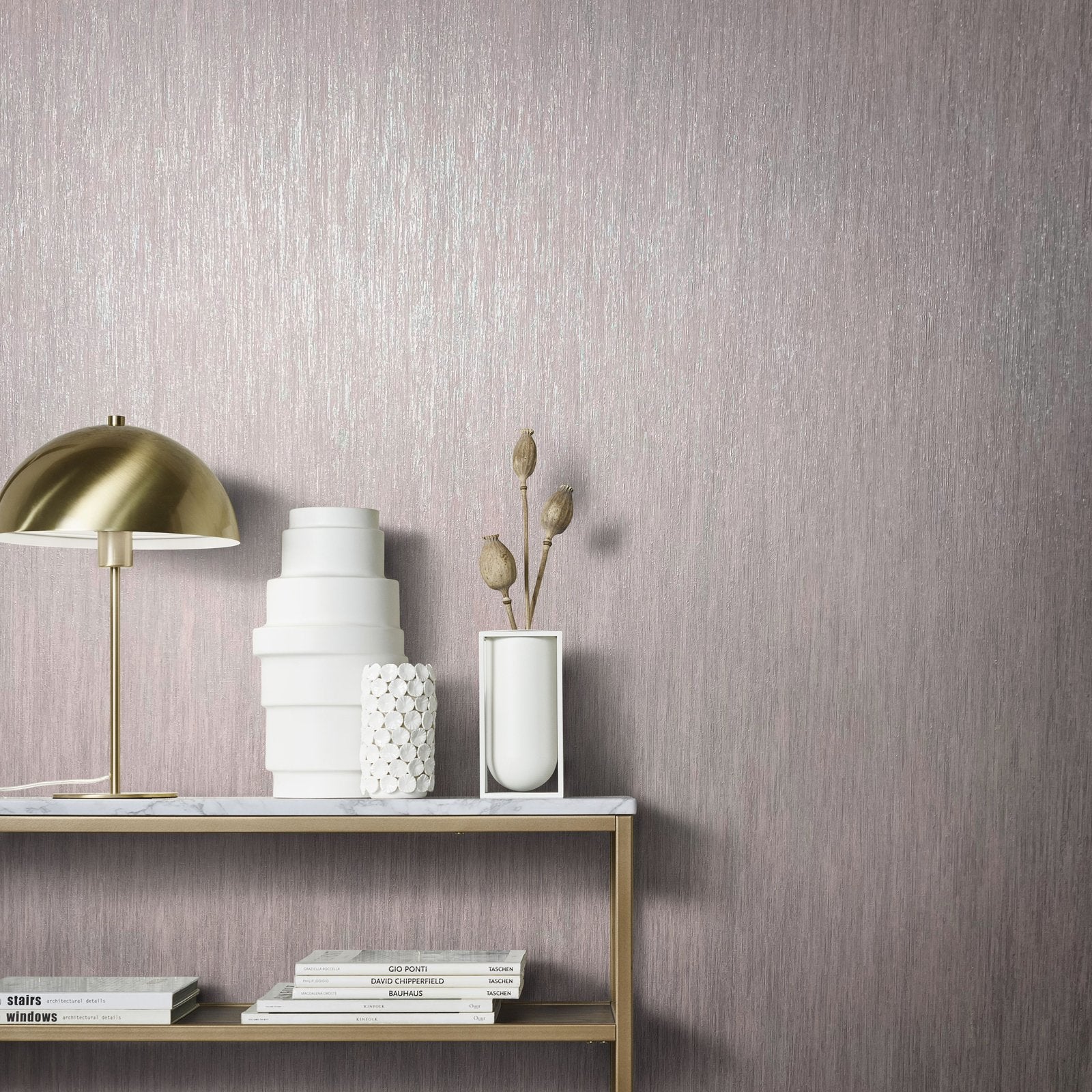 Slub wallpaper in pink color - pattern number EN91933 - by Galerie in the Energy collection