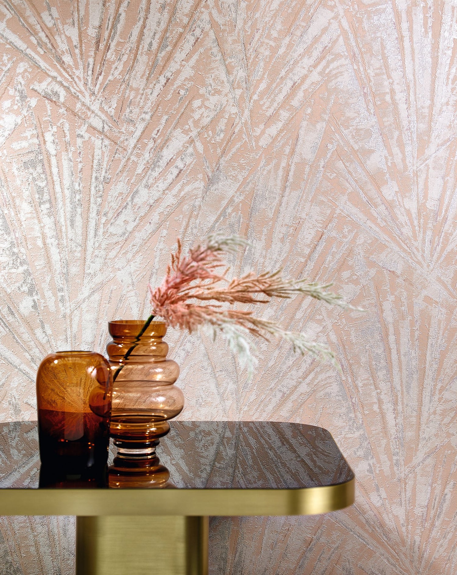 Fan Palm wallpaper in pink color - pattern number EN91934 - by Galerie in the Energy collection