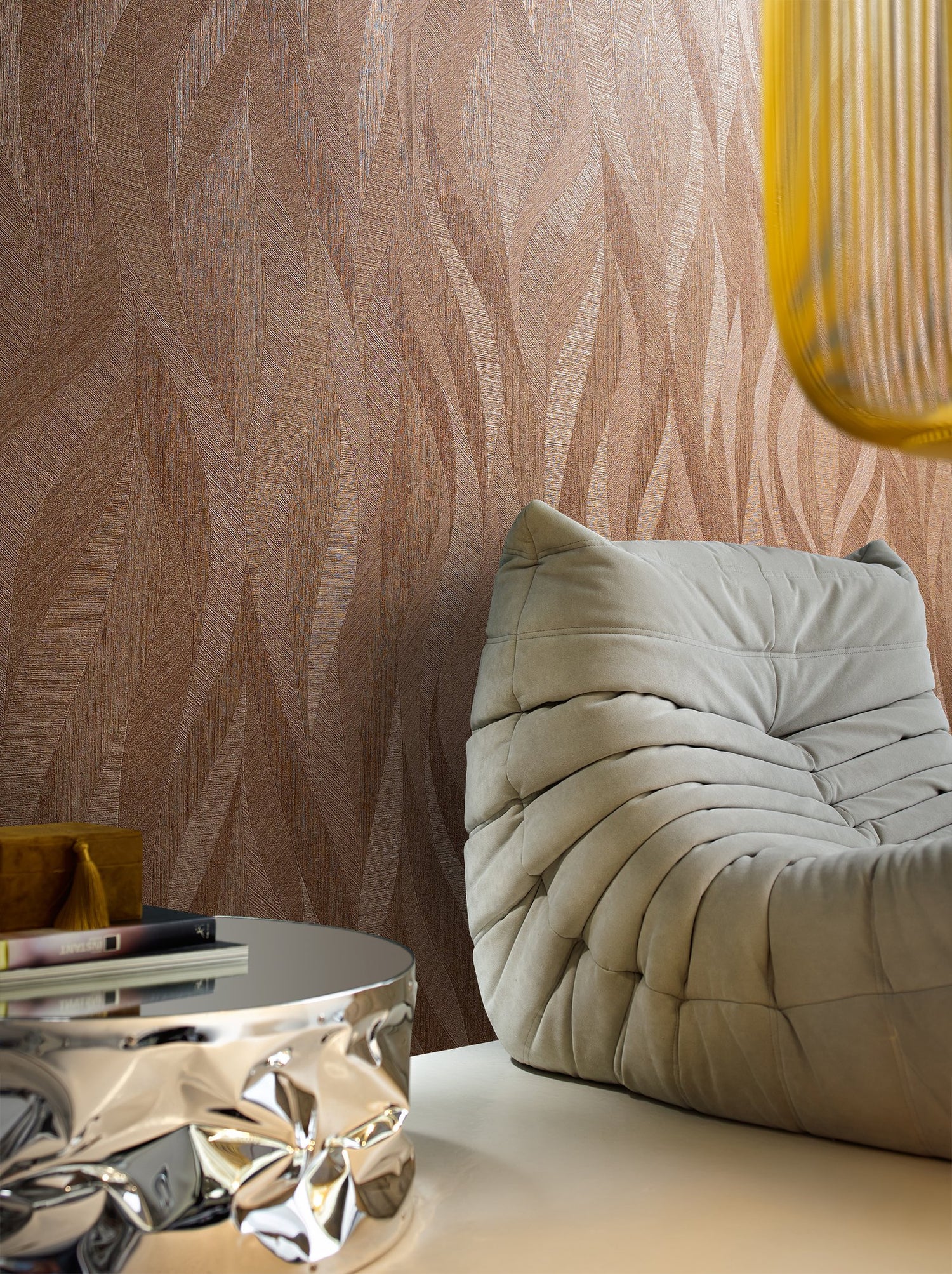 Flame wallpaper in orange color - pattern number EN91940 - by Galerie in the Energy collection