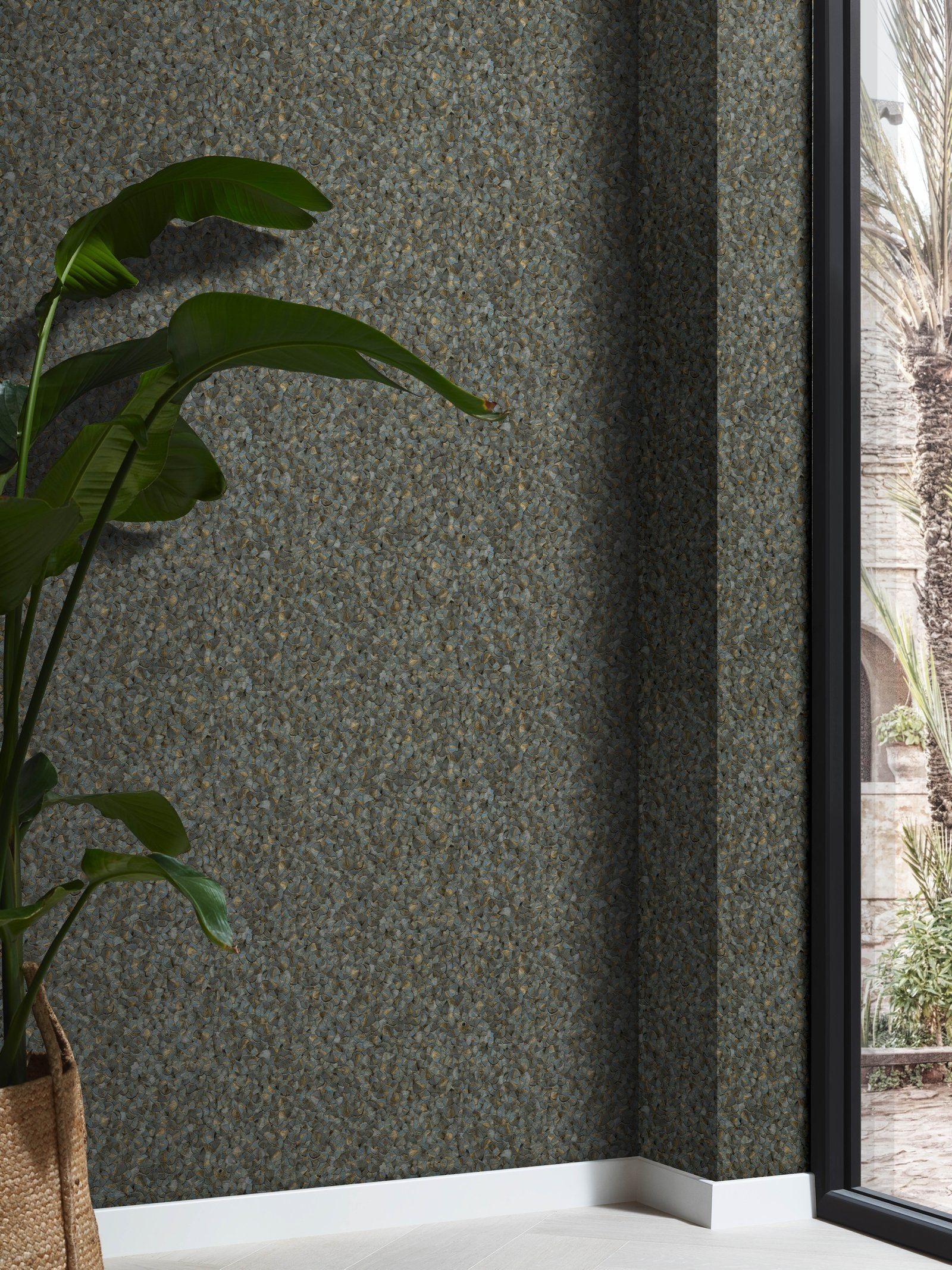 Feathers wallpaper in blue color - pattern number EN91951 - by Galerie in the Energy collection