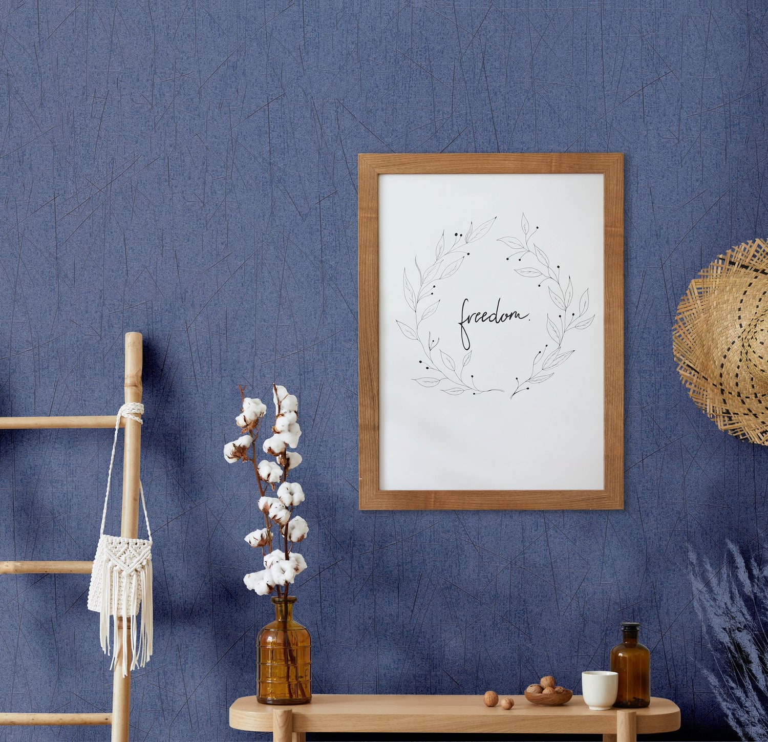 Scored wallpaper in blue color - pattern number EN91959 - by Galerie in the Energy collection
