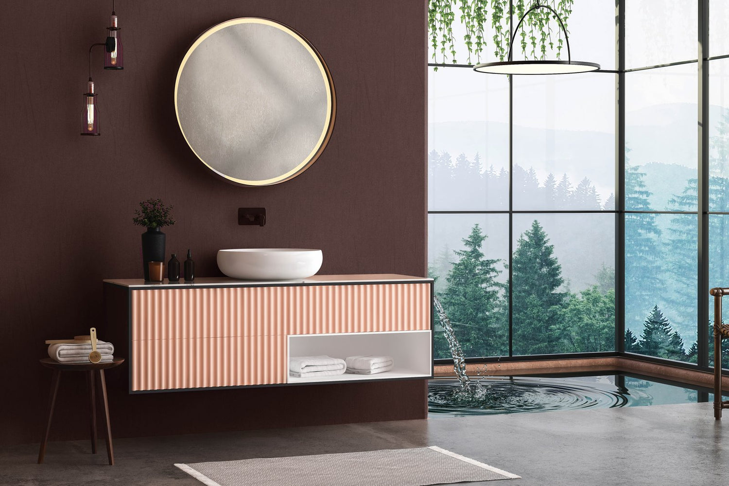 Scored wallpaper in red color - pattern number EN91961 - by Galerie in the Energy collection