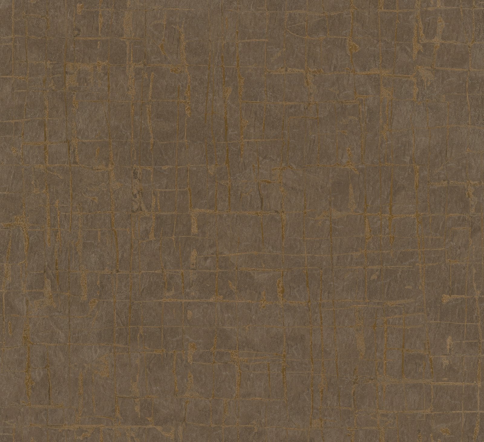 Stonework wallpaper in bronze brown color - pattern number EN91980 - by Galerie in the Energy collection