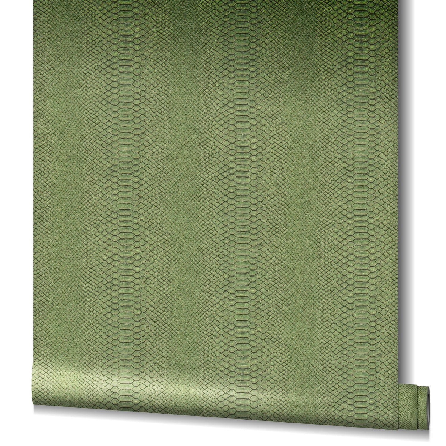 Snake Skin wallpaper in green color - pattern number EN91981 - by Galerie in the Energy collection