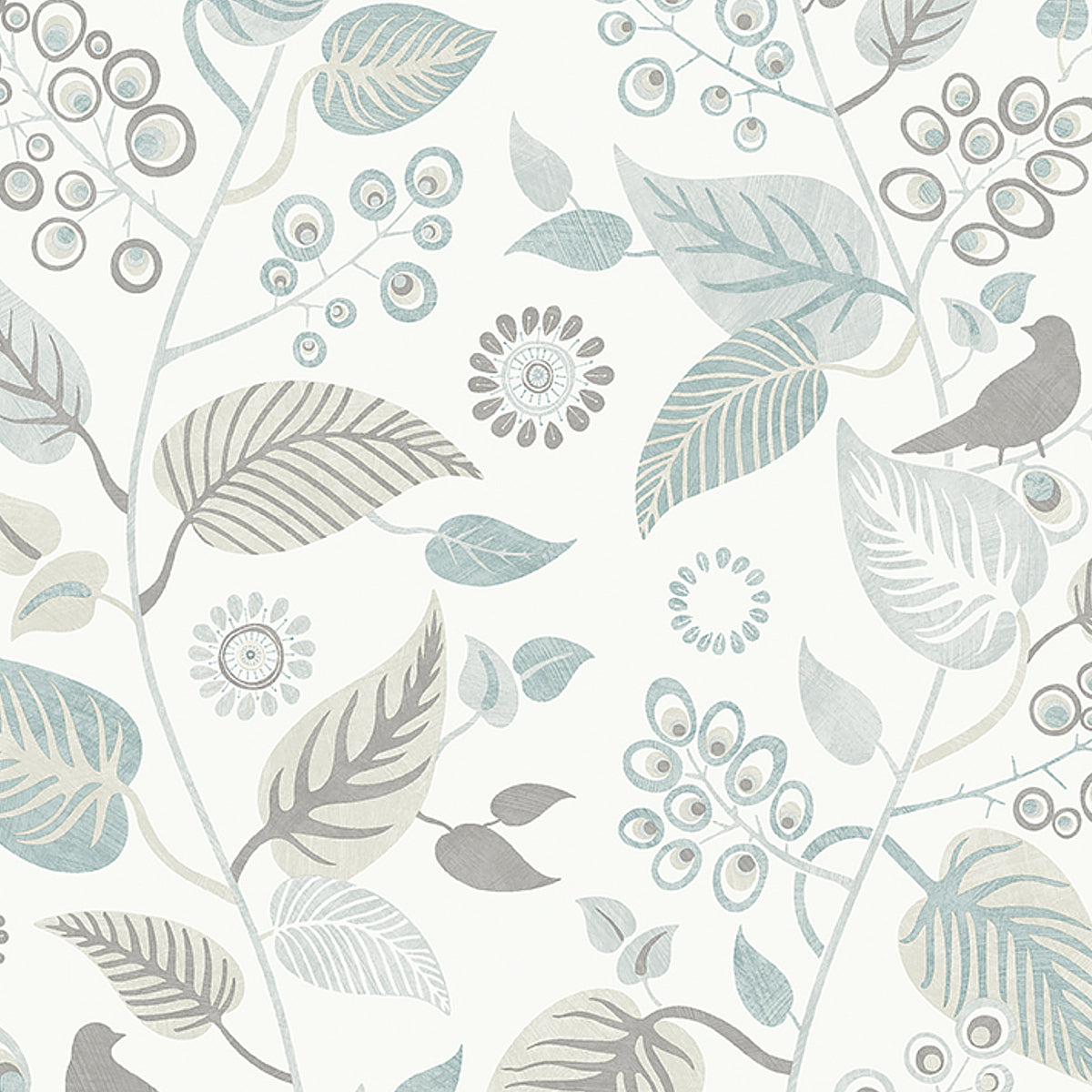 Leaf Rhapsody wallpaper in slate color - pattern number 9331 - by Schumacher in the Borastapeter collection
