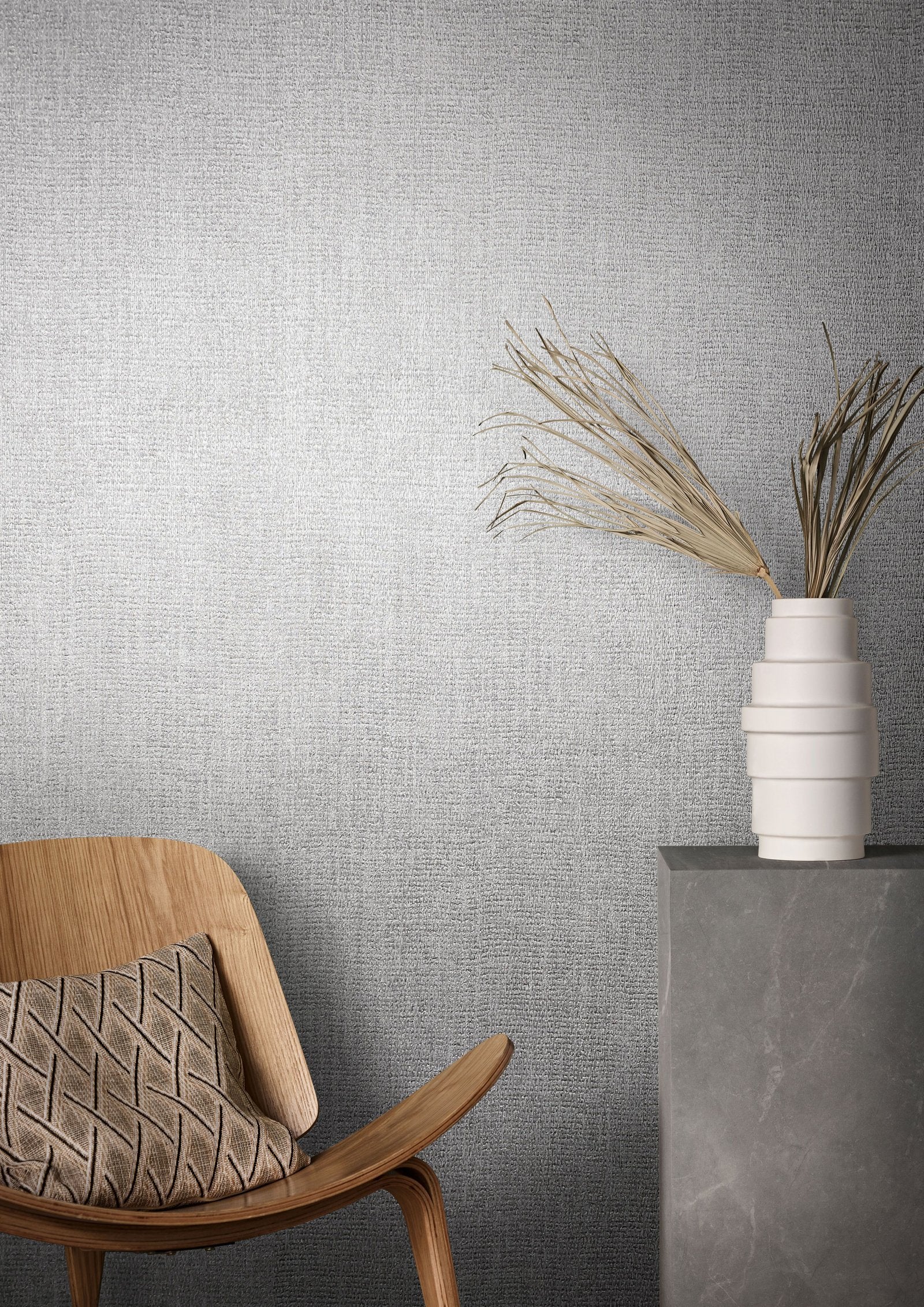 Plain Texture wallpaper in silver grey color - pattern number AI95022 - by Galerie in the Air collection