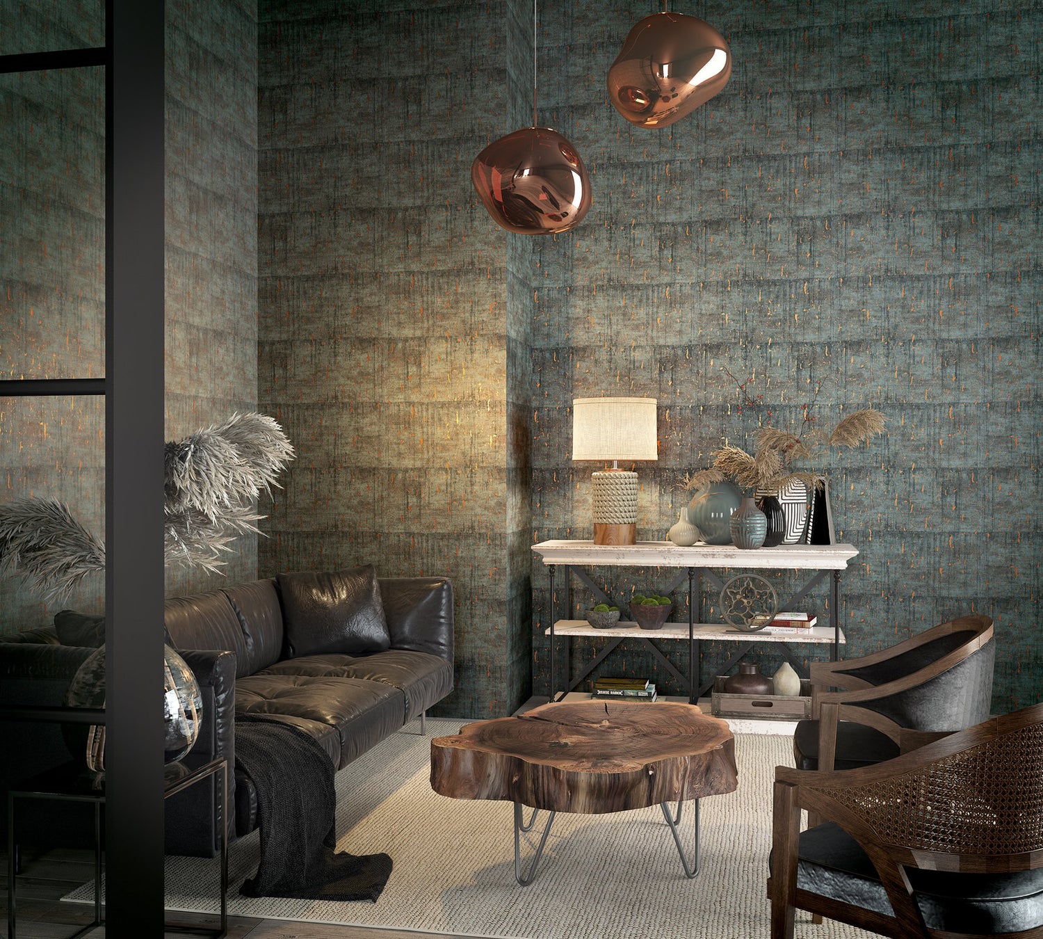 Industrial wallpaper in black color - pattern number AI95026 - by Galerie in the Air collection