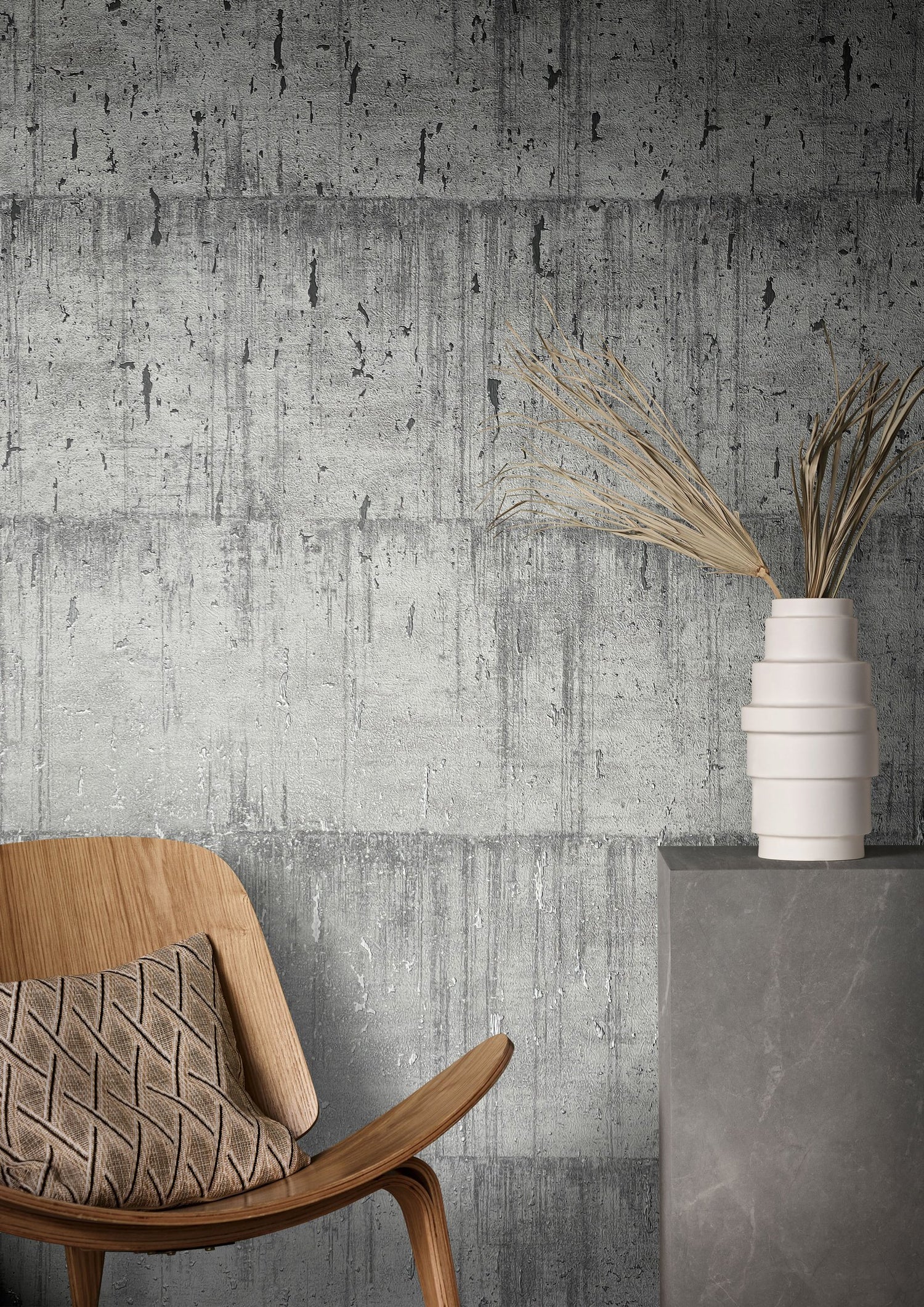 Industrial wallpaper in silver grey color - pattern number AI95027 - by Galerie in the Air collection