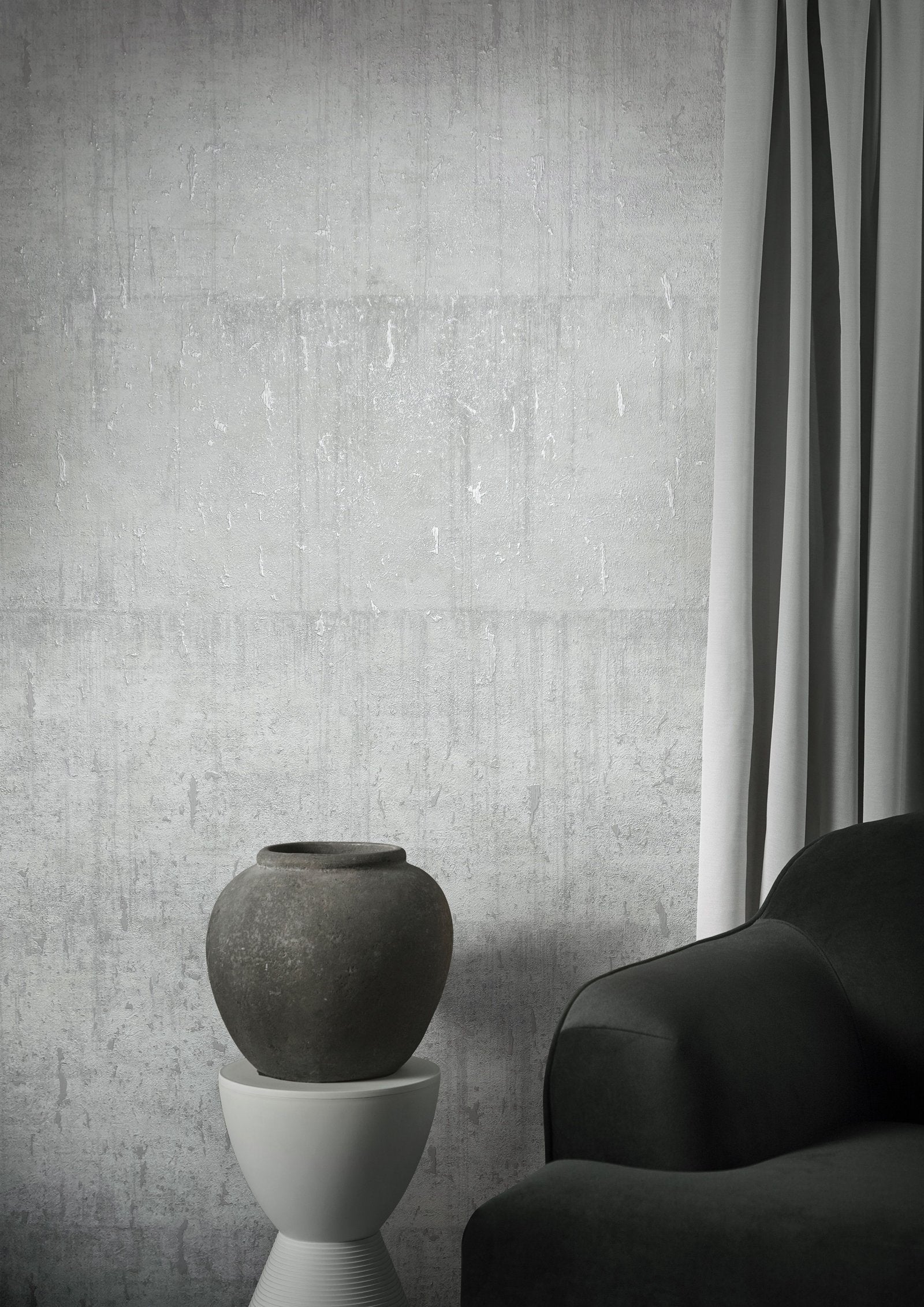 Industrial wallpaper in silver grey color - pattern number AI95028 - by Galerie in the Air collection