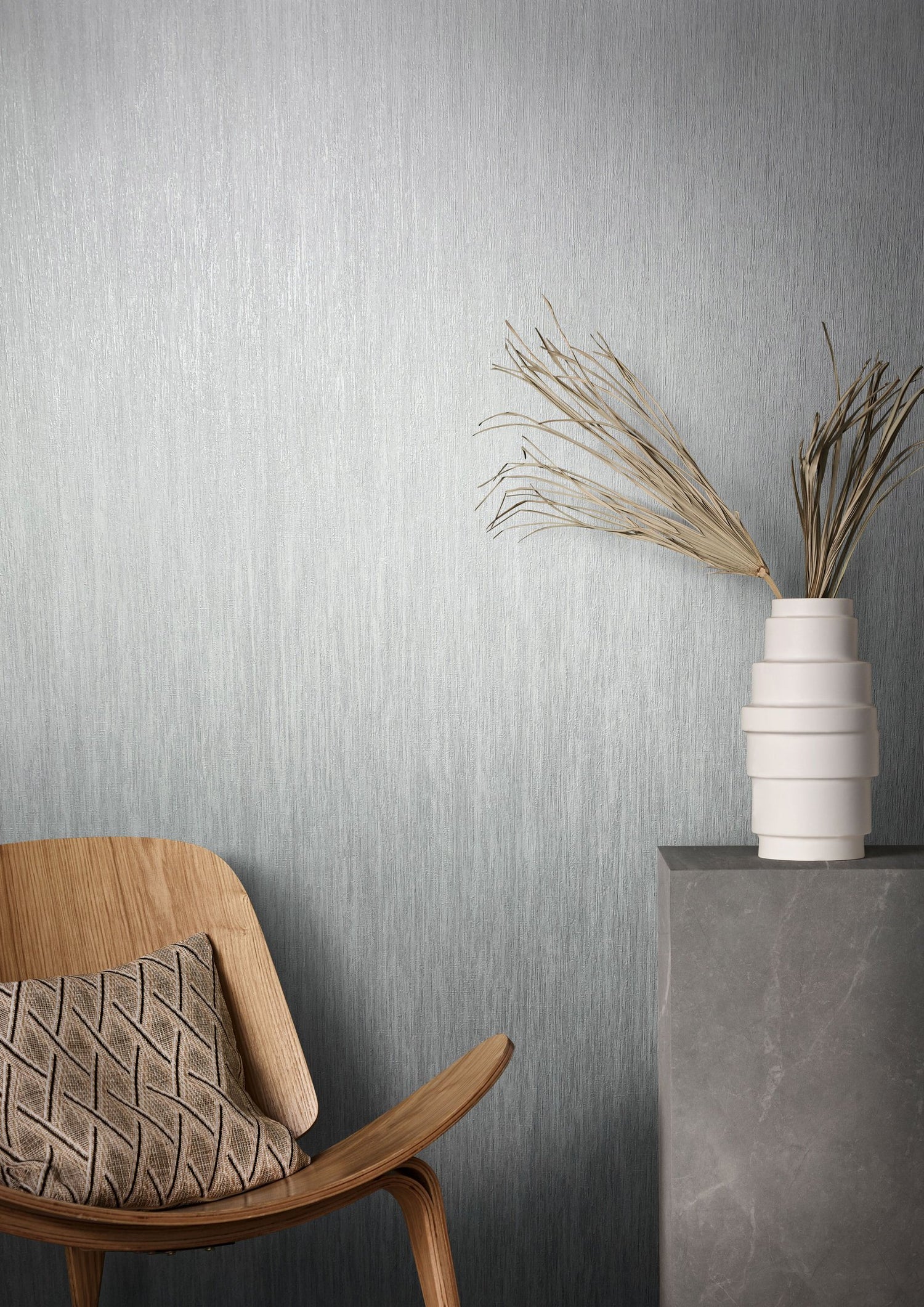 Plain Texture wallpaper in silver grey color - pattern number AI95029 - by Galerie in the Air collection