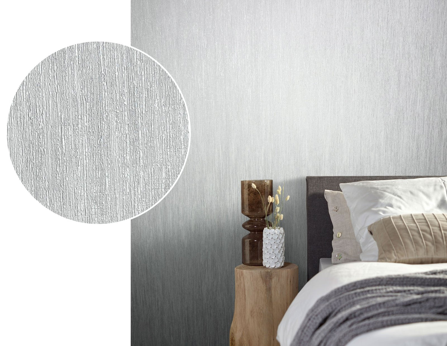 Plain Texture wallpaper in silver grey color - pattern number AI95029 - by Galerie in the Air collection