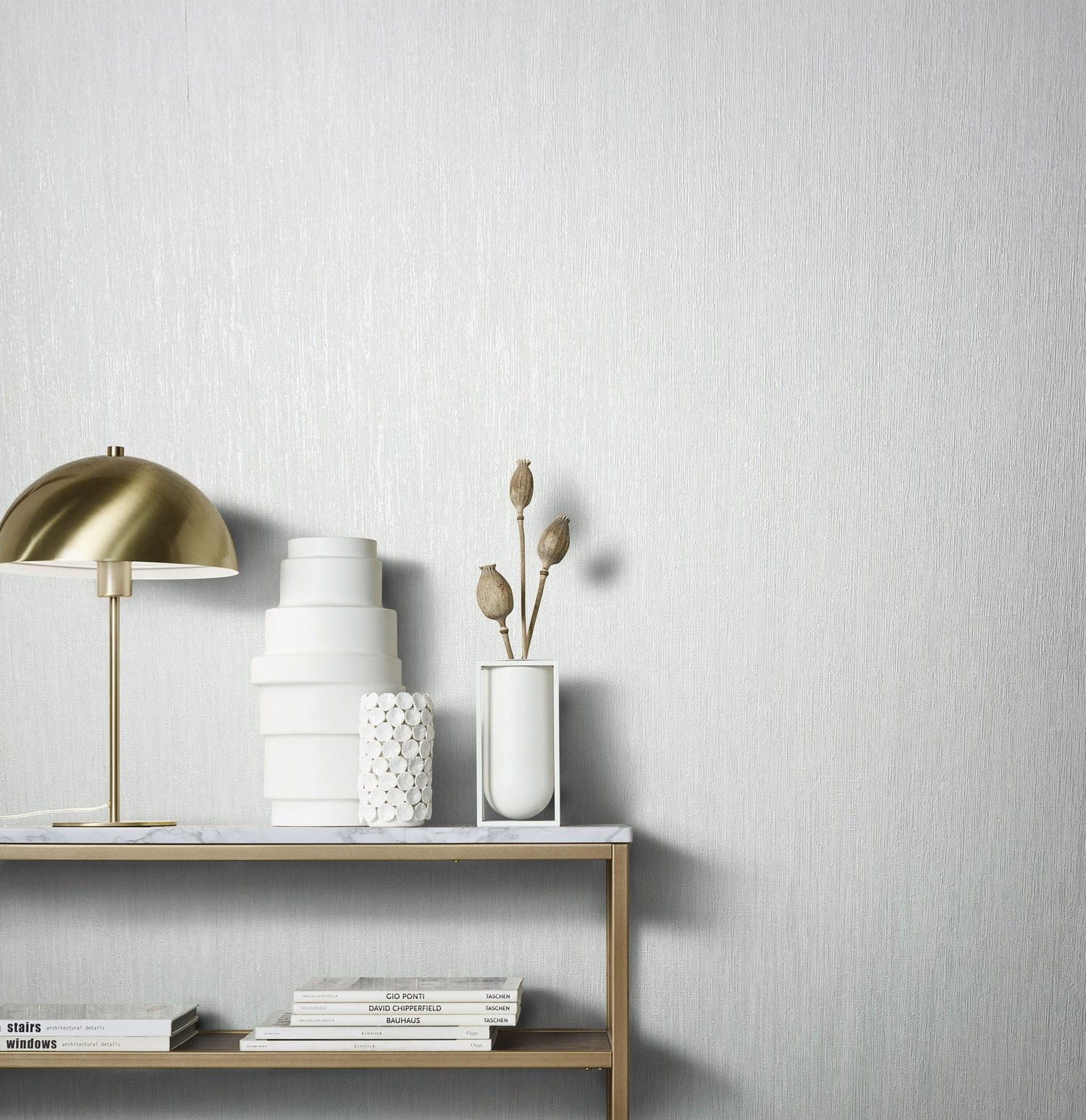 Plain Texture wallpaper in white color - pattern number AI95032 - by Galerie in the Air collection