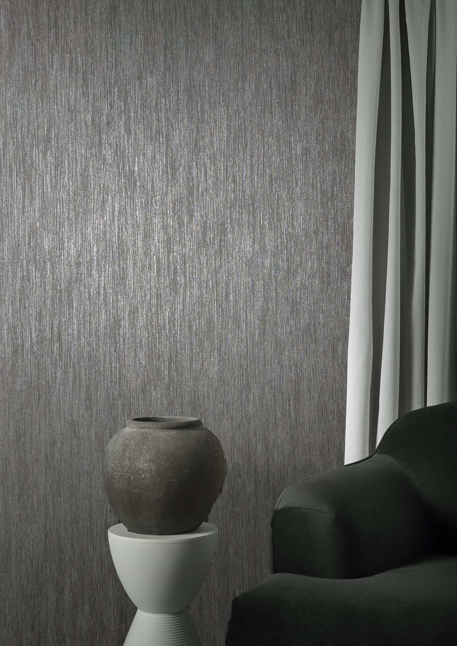 Plain Texture wallpaper in black color - pattern number AI95033 - by Galerie in the Air collection