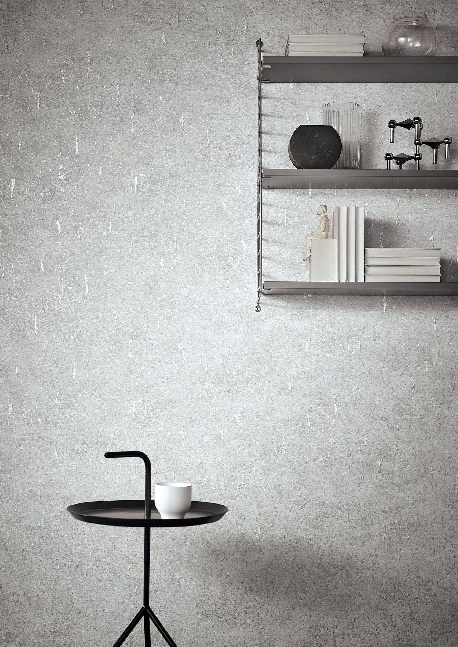 Plain Texture wallpaper in silver grey color - pattern number AI95035 - by Galerie in the Air collection