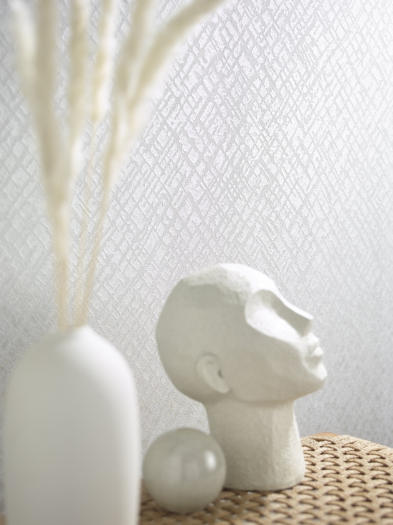 Geometric wallpaper in white color - pattern number AI95040 - by Galerie in the Air collection