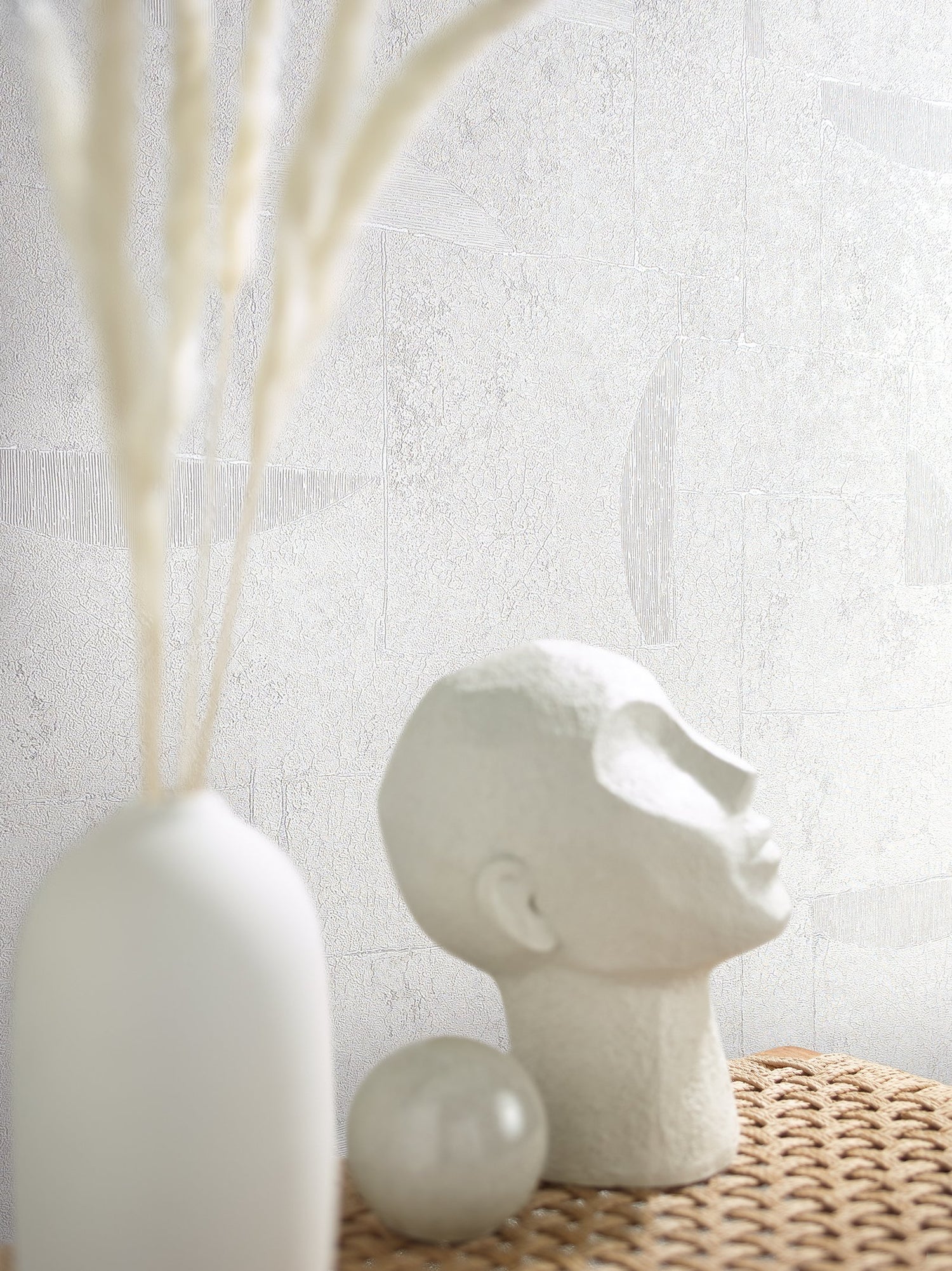 Abstract wallpaper in white color - pattern number AI95044 - by Galerie in the Air collection