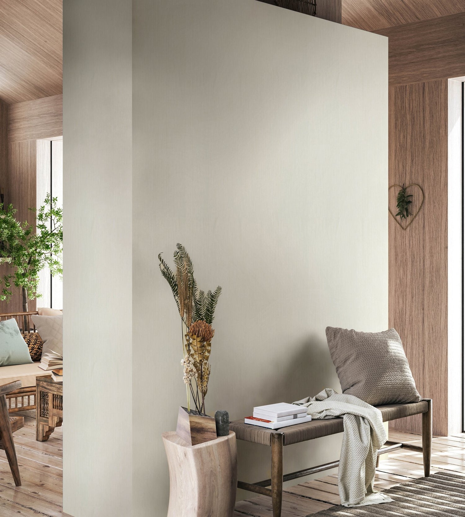 Plain Texture wallpaper in cream color - pattern number AI95074 - by Galerie in the Air collection