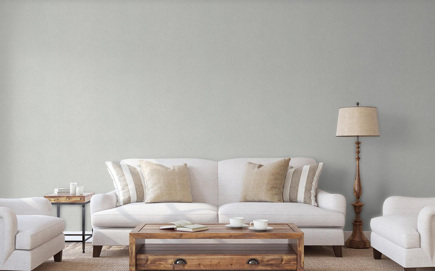 Plain Texture wallpaper in silver grey color - pattern number AI95076 - by Galerie in the Air collection
