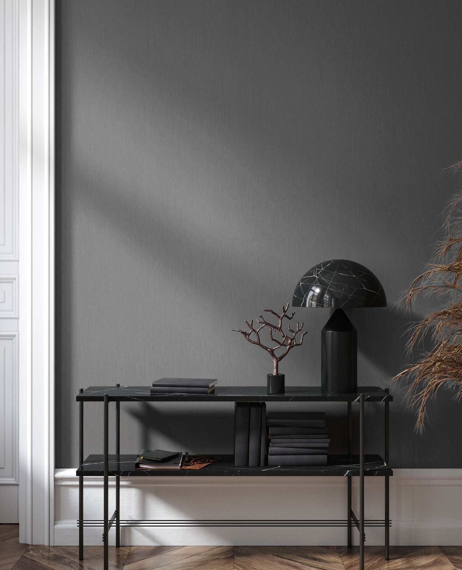 Plain Texture wallpaper in silver grey color - pattern number AI95079 - by Galerie in the Air collection