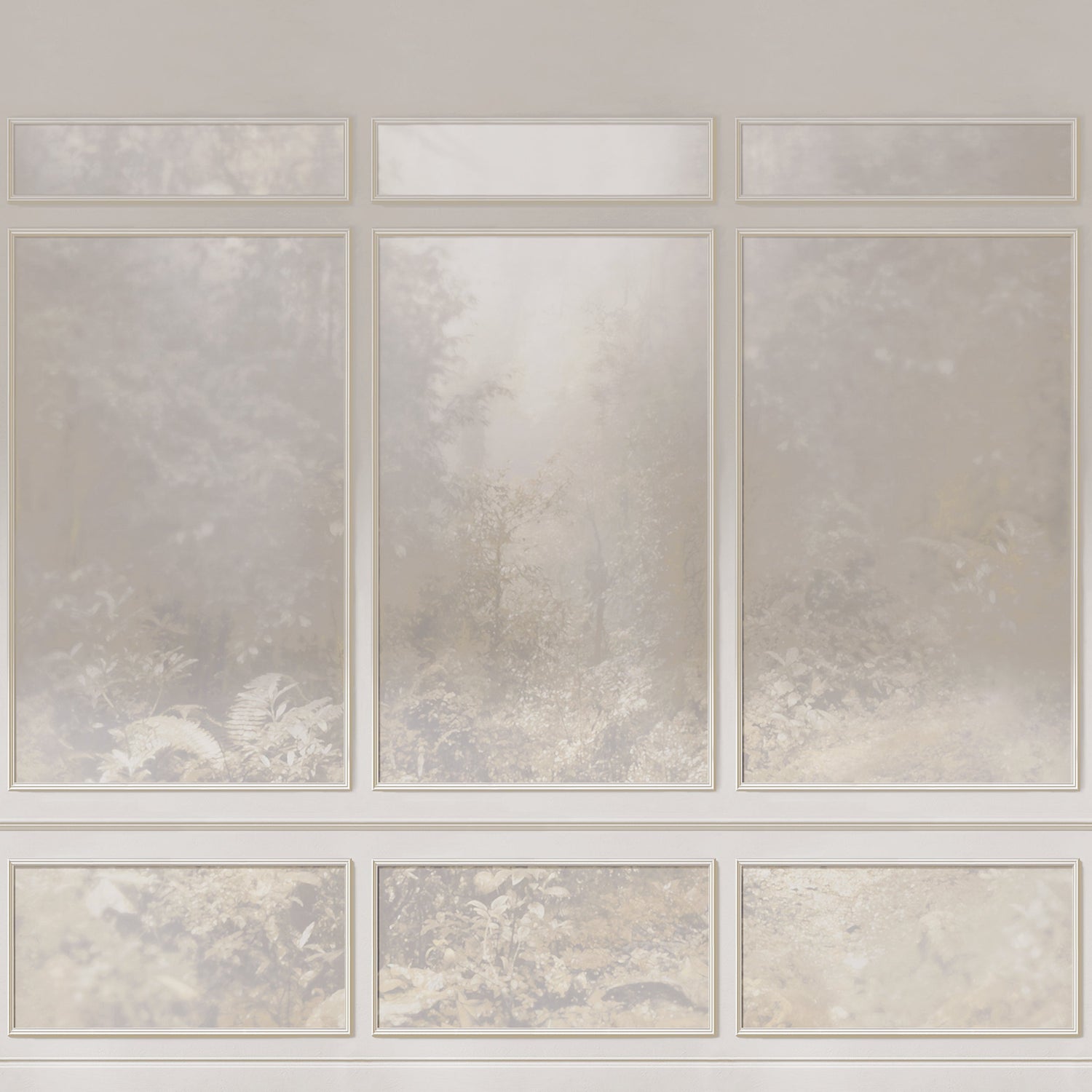 Vendome mural in beige color - pattern number 9880 - by Armani Casa in the Refined Structures collection