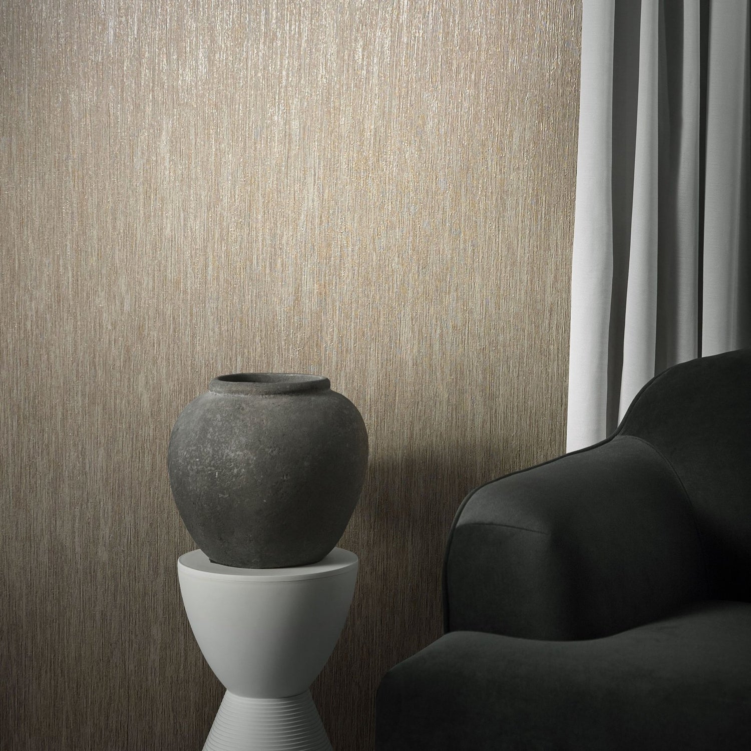 Waterfall wallpaper in bronze brown color - pattern number EA99122 - by Galerie in the Earth collection