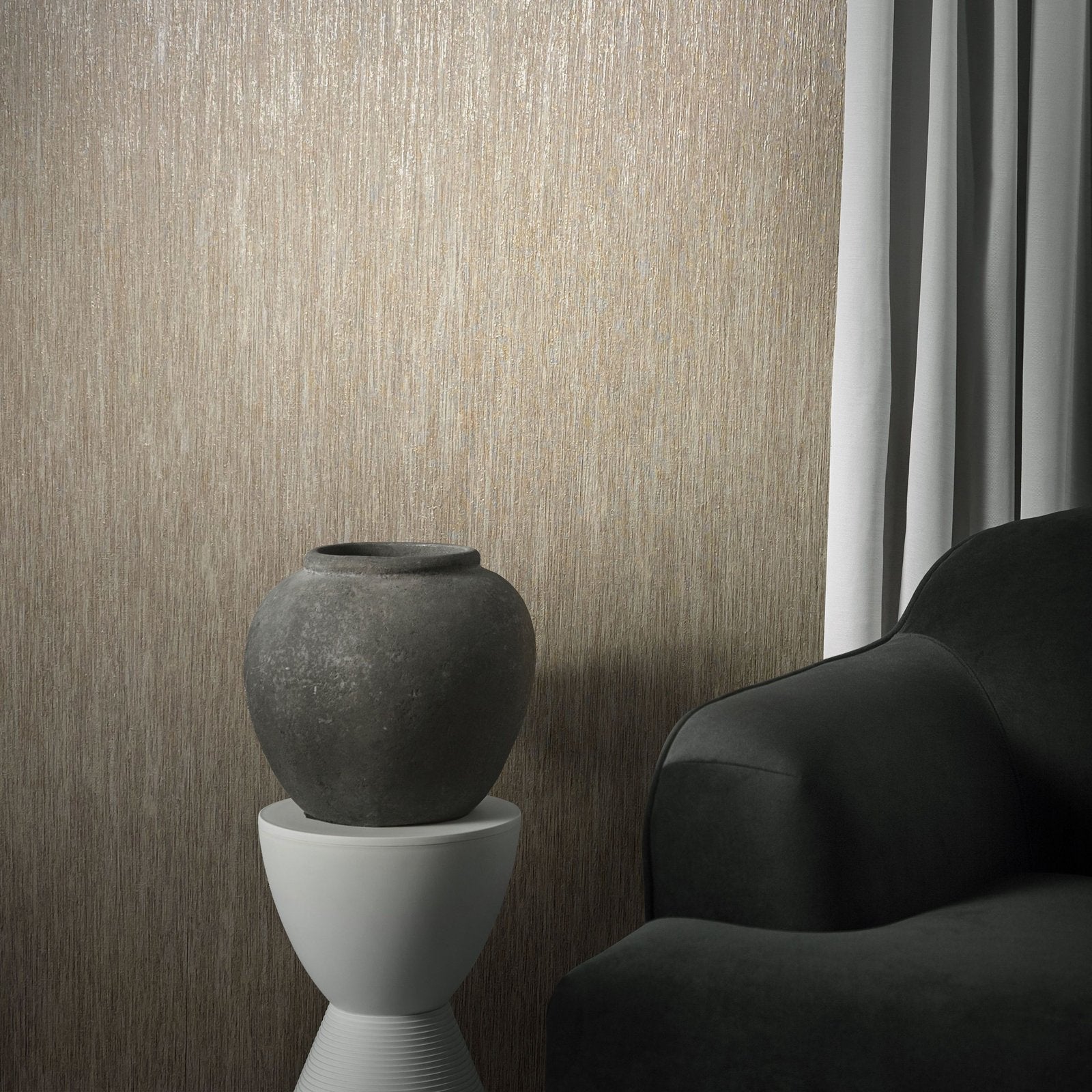 Waterfall wallpaper in bronze brown color - pattern number EA99122 - by Galerie in the Earth collection