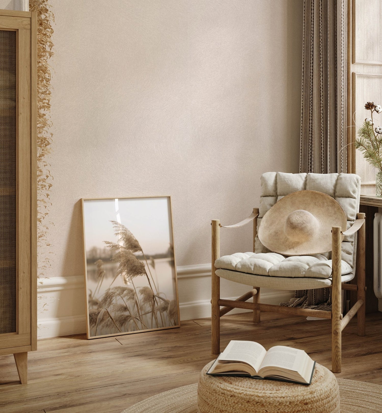 Dunes wallpaper in beige color - pattern number EA99146 - by Galerie in the Earth collection