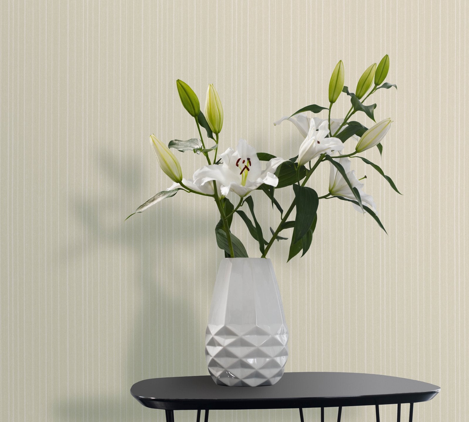 Silk Stripe wallpaper in beige color - pattern number EA99153 - by Galerie in the Earth collection
