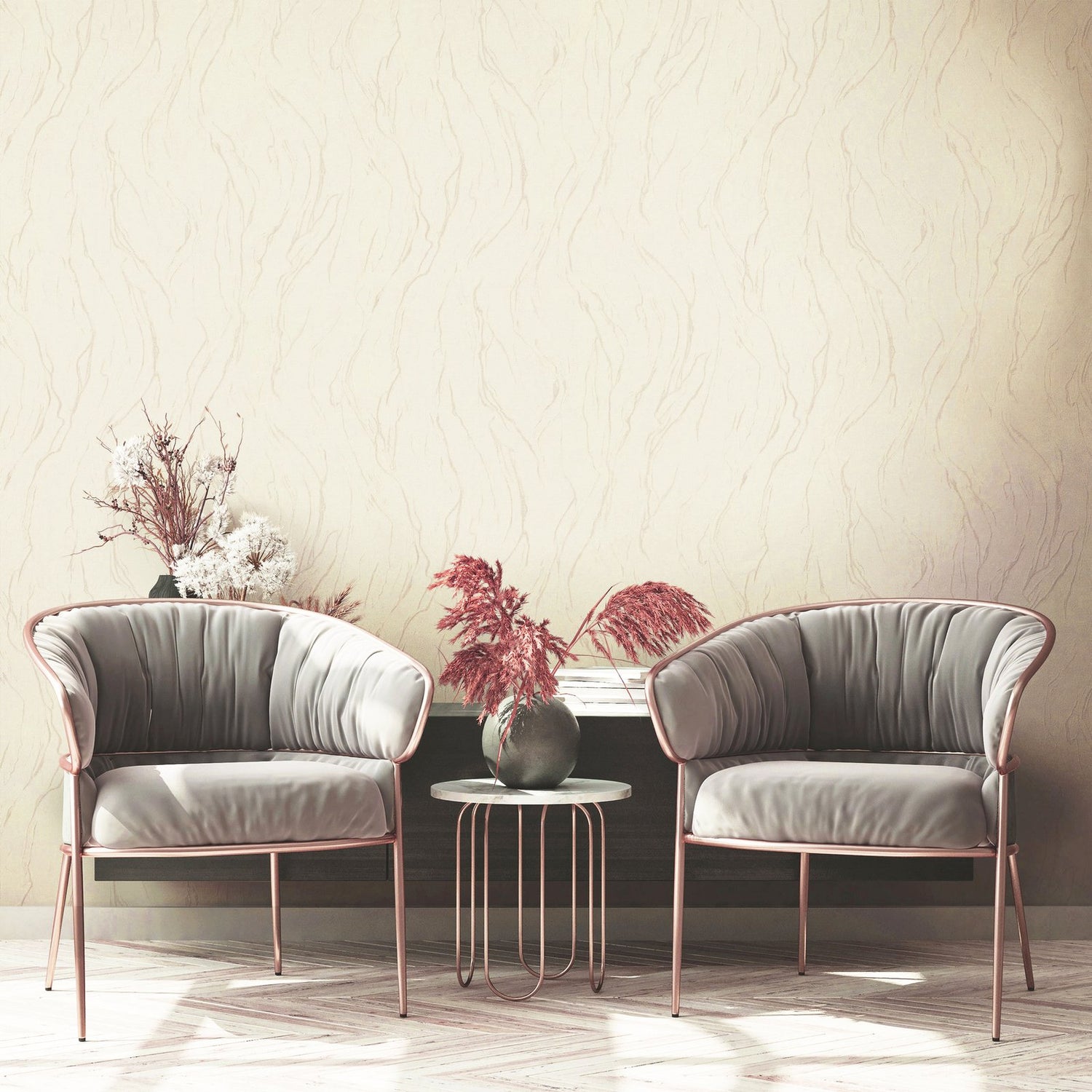 Marble wallpaper in cream color - pattern number EA99165 - by Galerie in the Earth collection