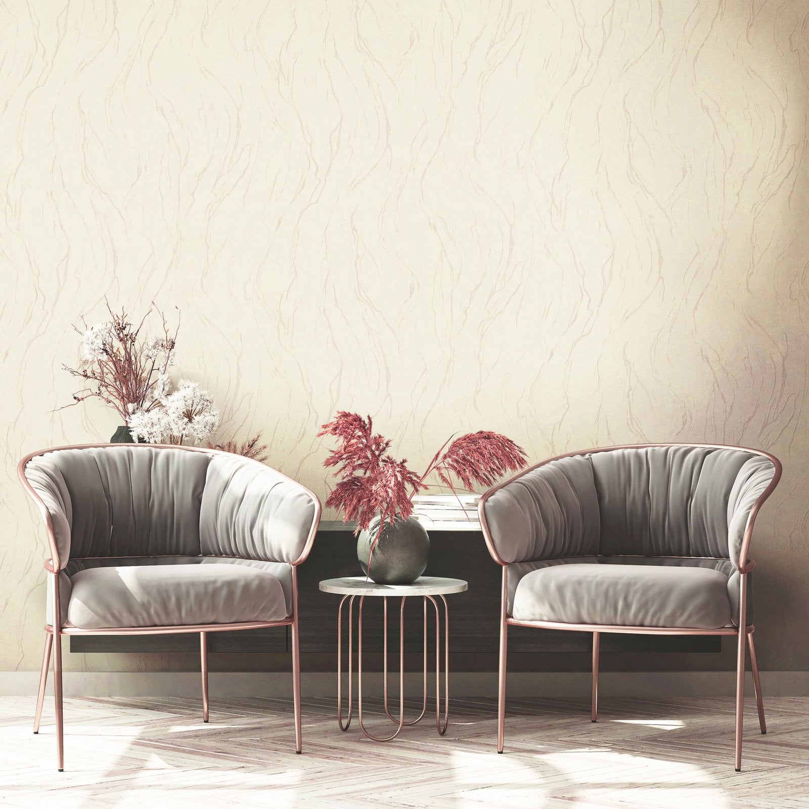 Marble wallpaper in cream color - pattern number EA99165 - by Galerie in the Earth collection