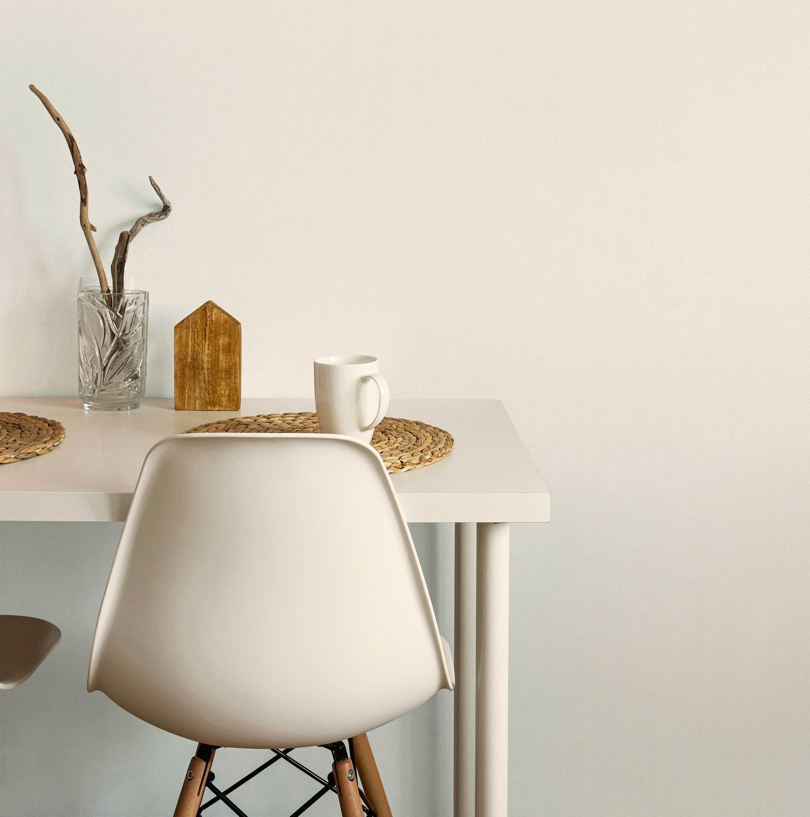 Linen wallpaper in cream color - pattern number EA99166 - by Galerie in the Earth collection