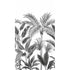 Branched Leaves Motive 3 Panel Mural in black color - pattern number A40801 - by Grandeco in the Orom II collection